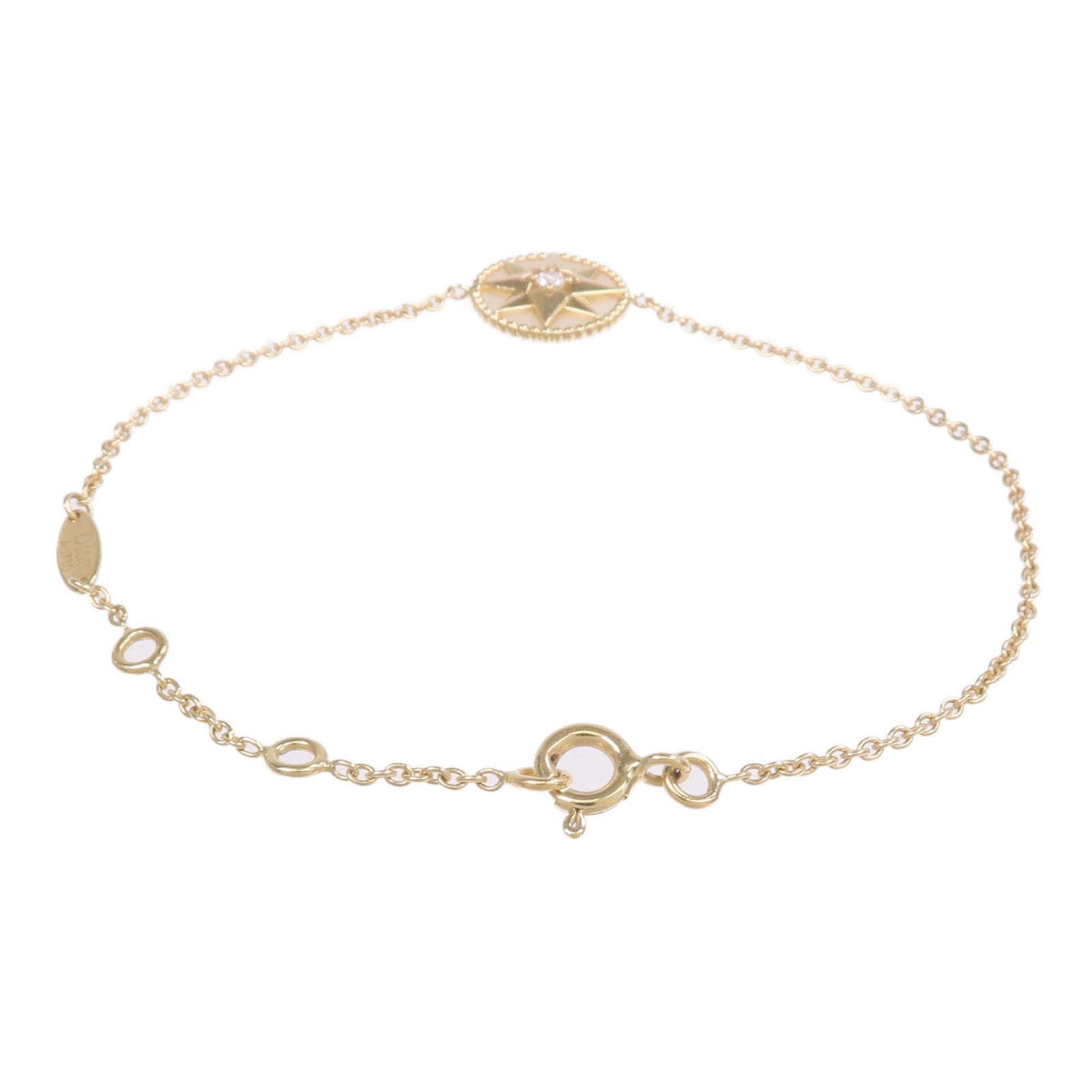 Dior 18K黃金/珍珠母貝Rose Des Vents Bracelet鑽石手鏈
