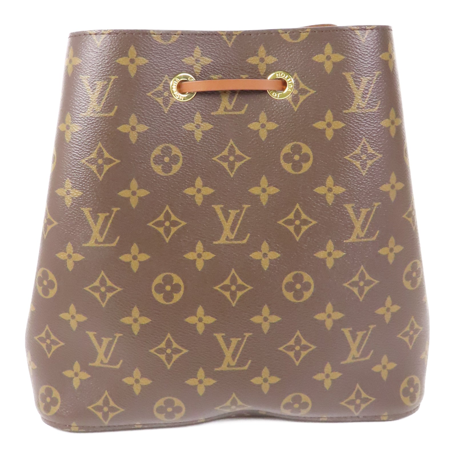 LOUIS VUITTON Monogram NeoNoe MM金扣肩背袋棕色