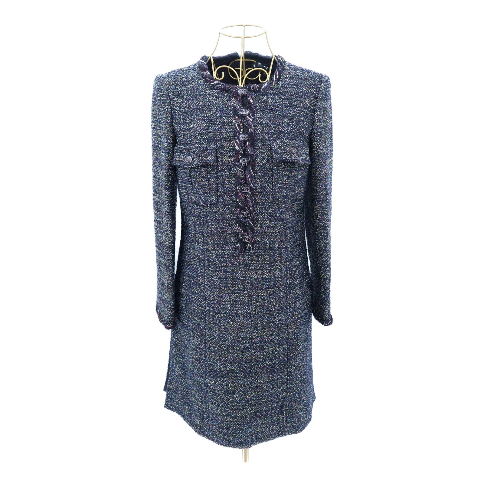CHANEL Polyamide/Polyester Long-sleeve Tweed Dress連身裙