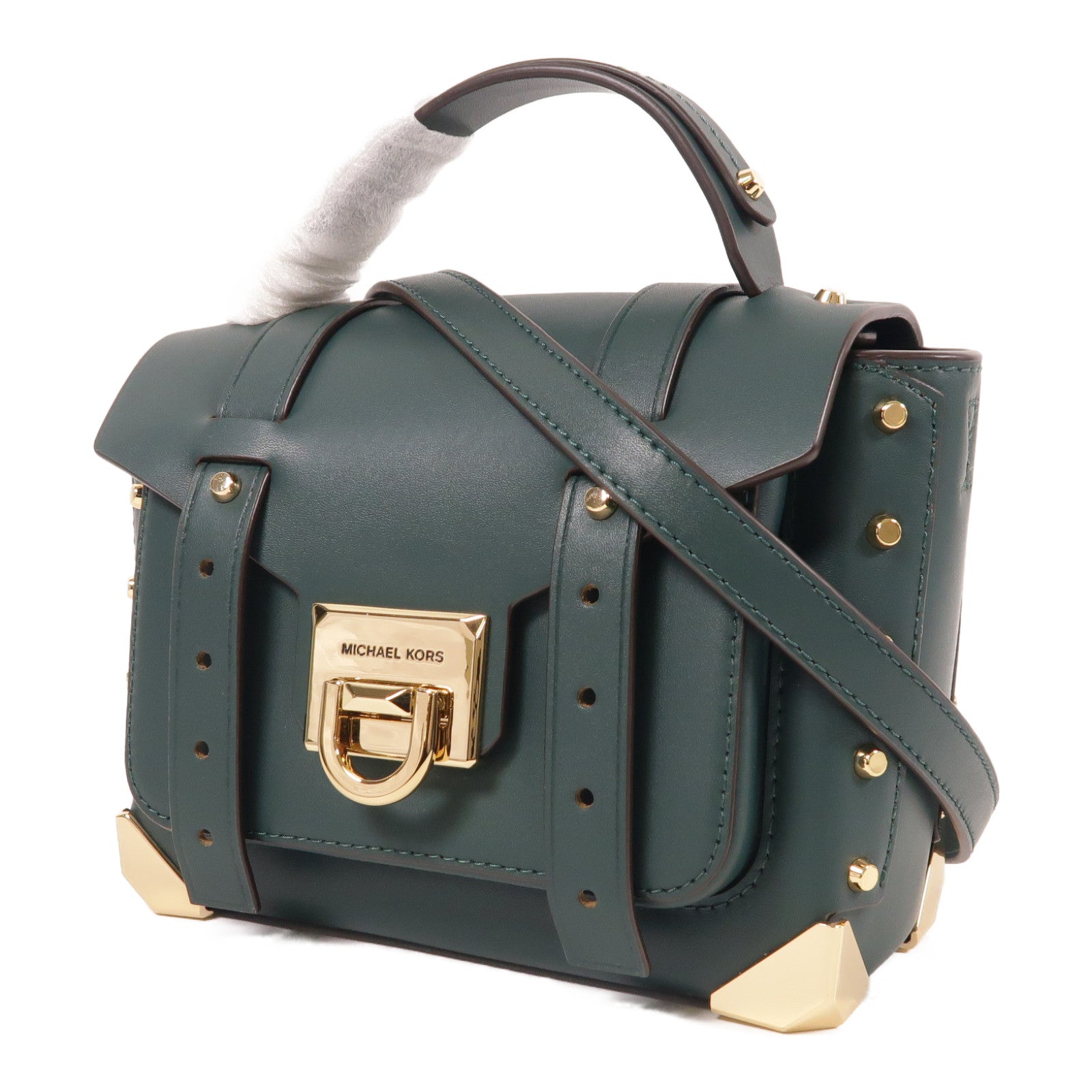 Michael Kors 牛皮皮革Manhattan金扣手挽肩背兩用袋