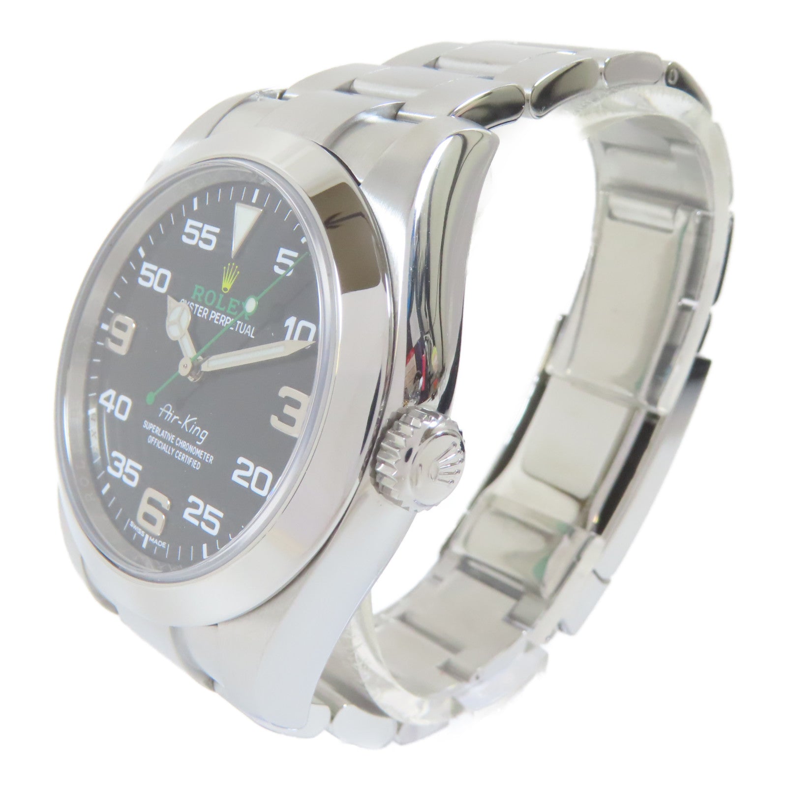 ROLEX Air King不鏽鋼手錶自動機芯黑色