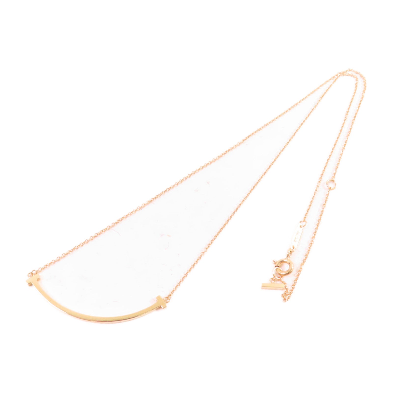 TIFFANY＆CO 18K玫瑰金T Smile Necklace項鏈