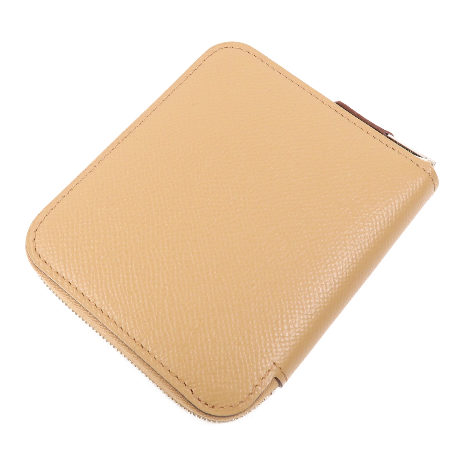 HERMES PHW Silk In Compact Wallet Epsom Leather Chai