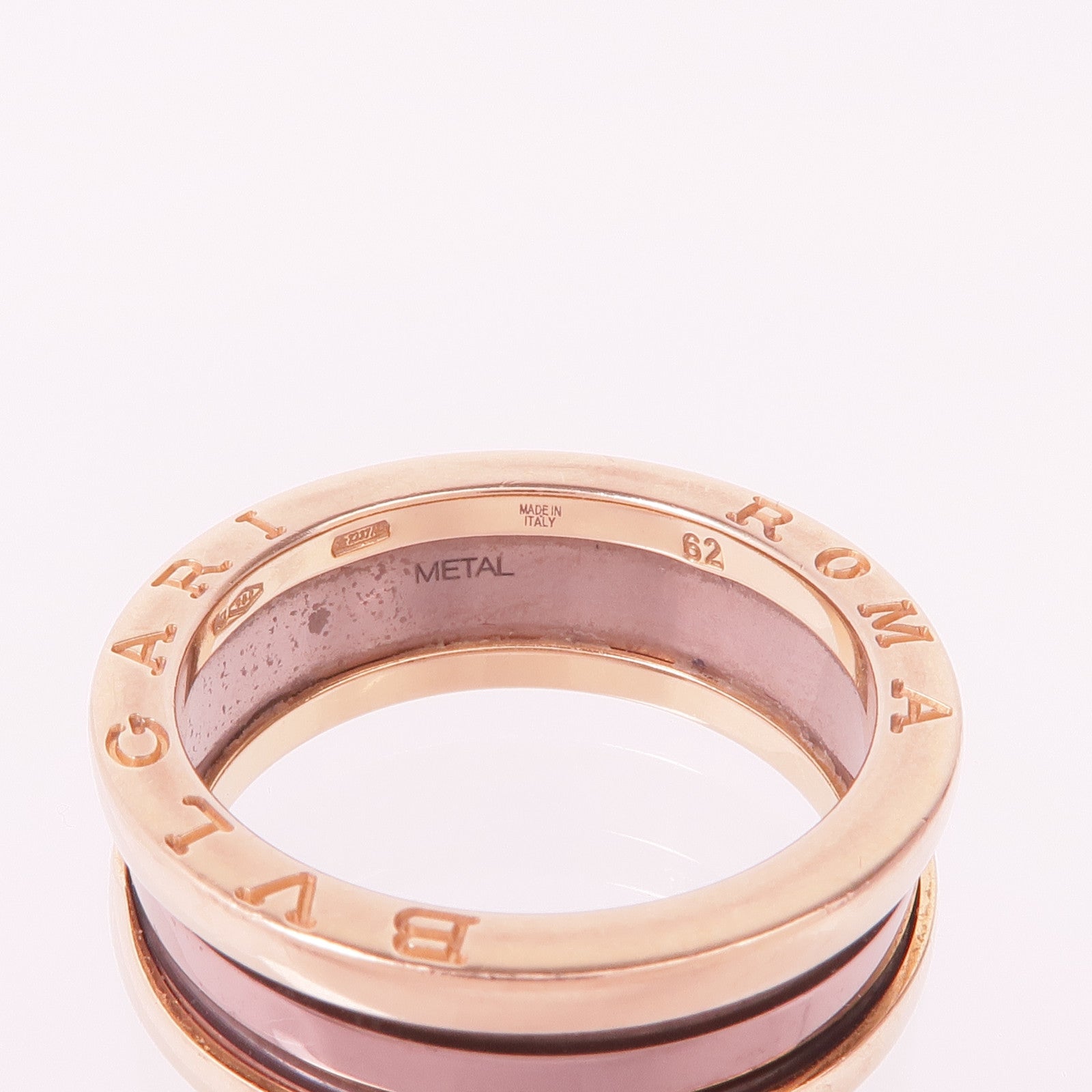 BVLGARI 18K玫瑰金/金屬B.zero1 Ring戒指Bvlgari#62/US#9.75