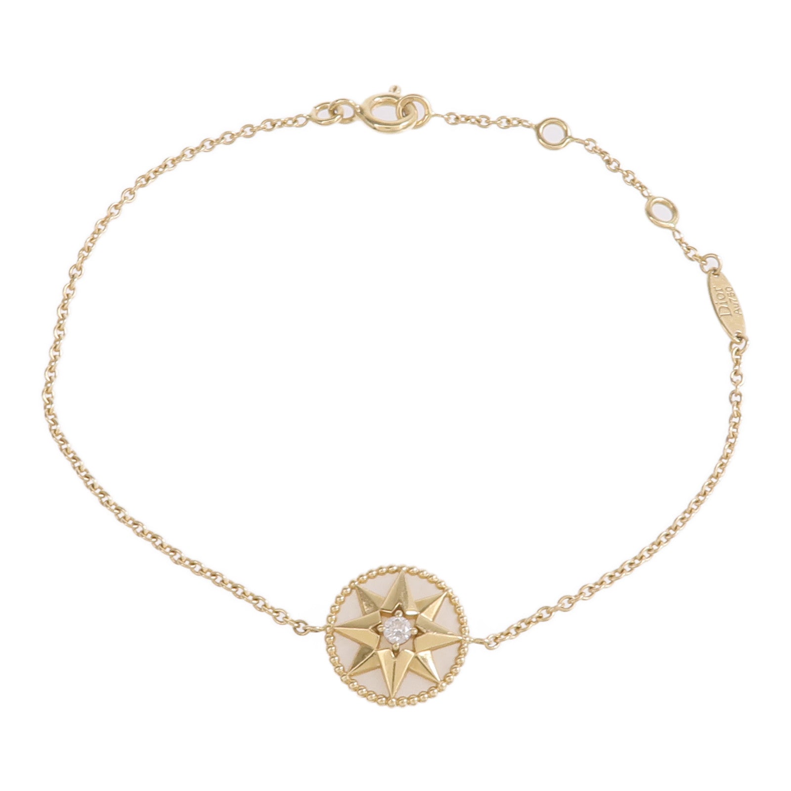 Dior 18K黃金/珍珠母貝Rose Des Vents Bracelet鑽石手鏈