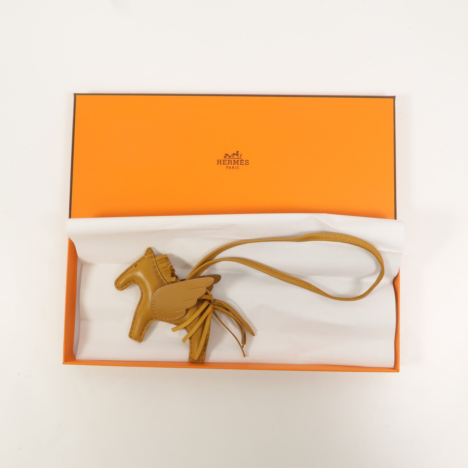 HERMES Milo皮革Rodeo Pegase PM掛飾Sesame