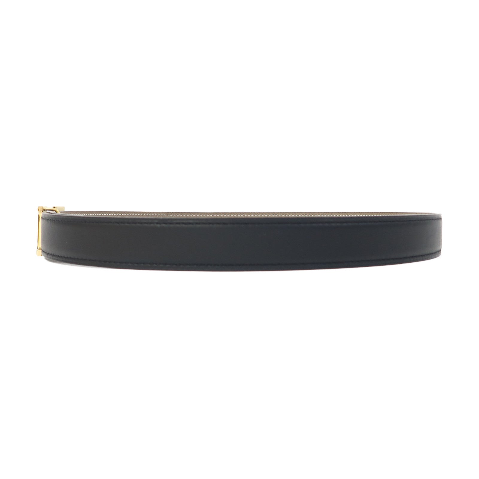 HERMES Swift皮革Reversible Leather Belt 80cm皮帶黑色/大象灰色