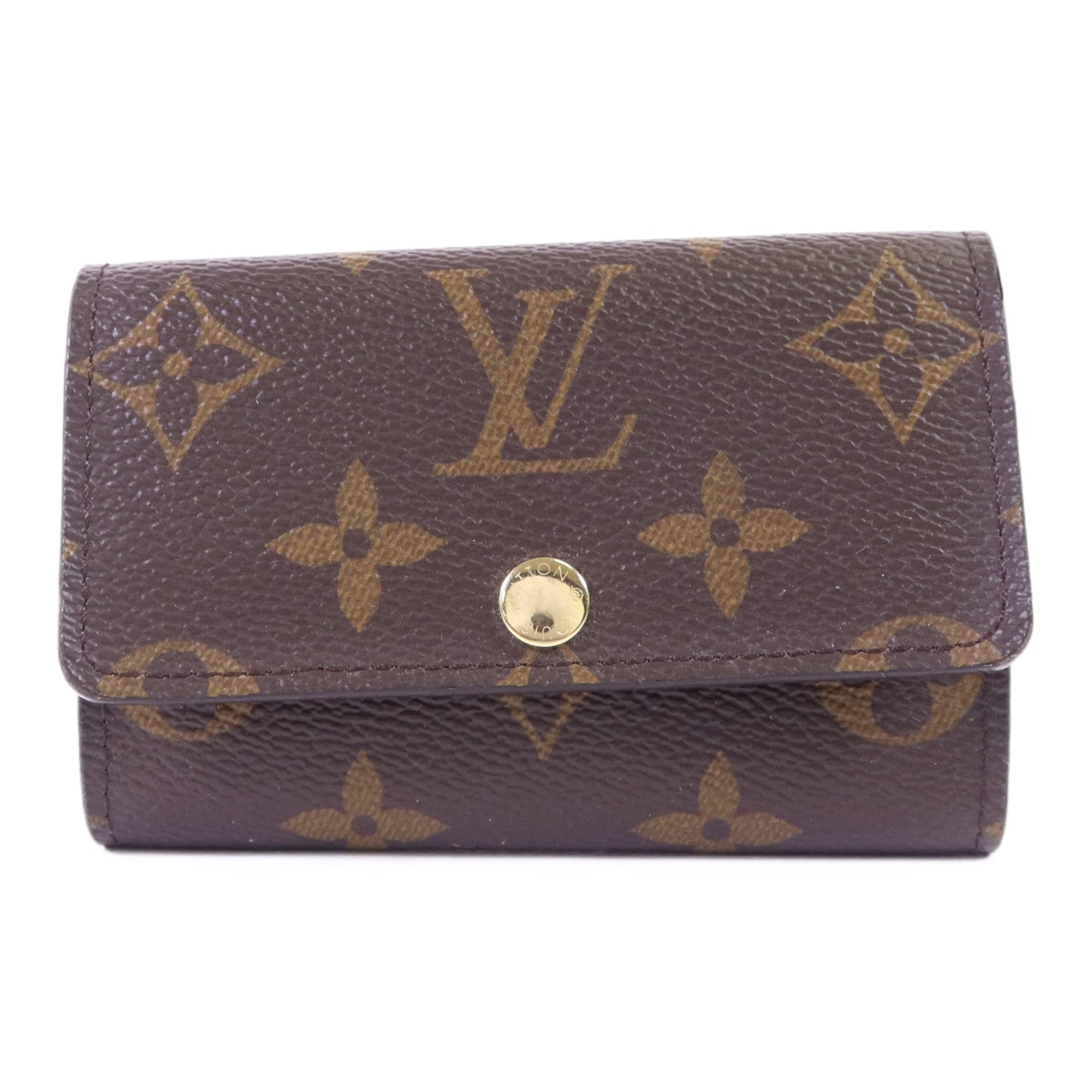 LOUIS VUITTON Monogram 6 Key Holder金扣鎖匙包棕色
