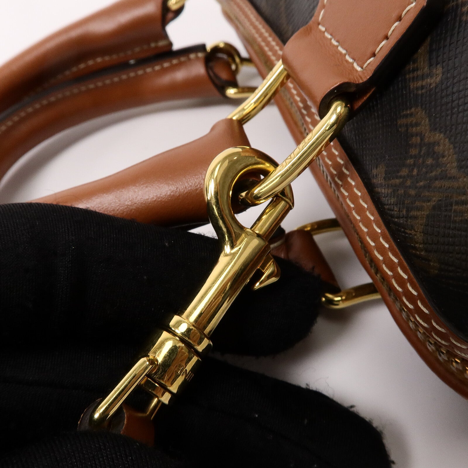 CELINE 塗層帆布Mini Boston In Triomphe手挽肩背兩用袋