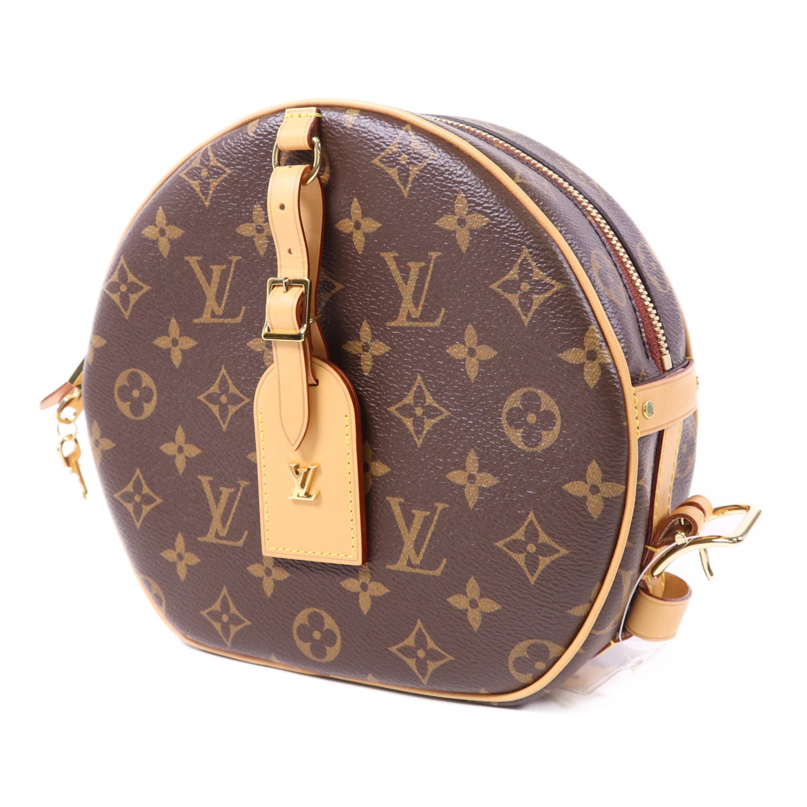 LOUIS VUITTON Monogram Boite Chapeau Souple金扣肩背袋棕色