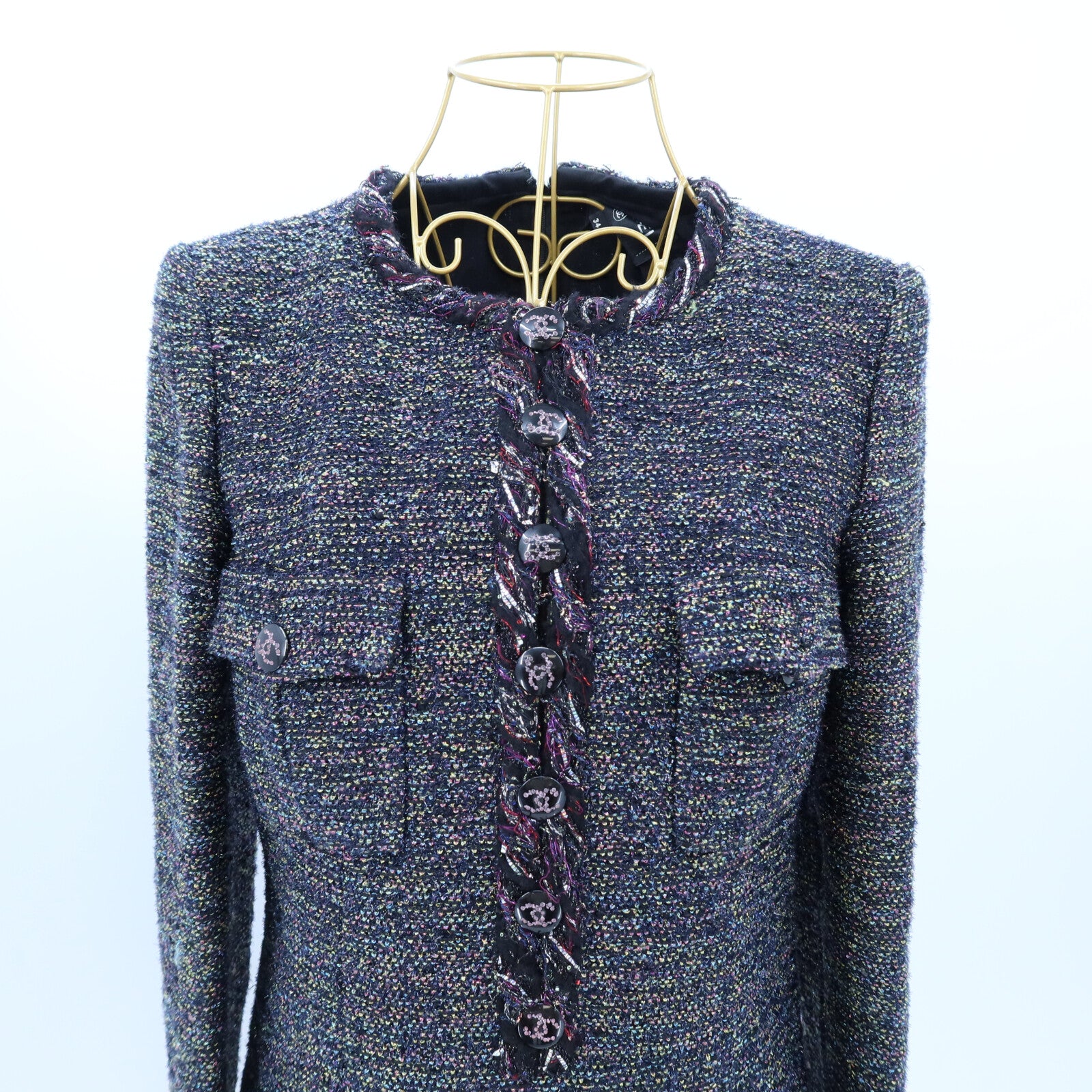 CHANEL Polyamide/Polyester Long-sleeve Tweed Dress連身裙