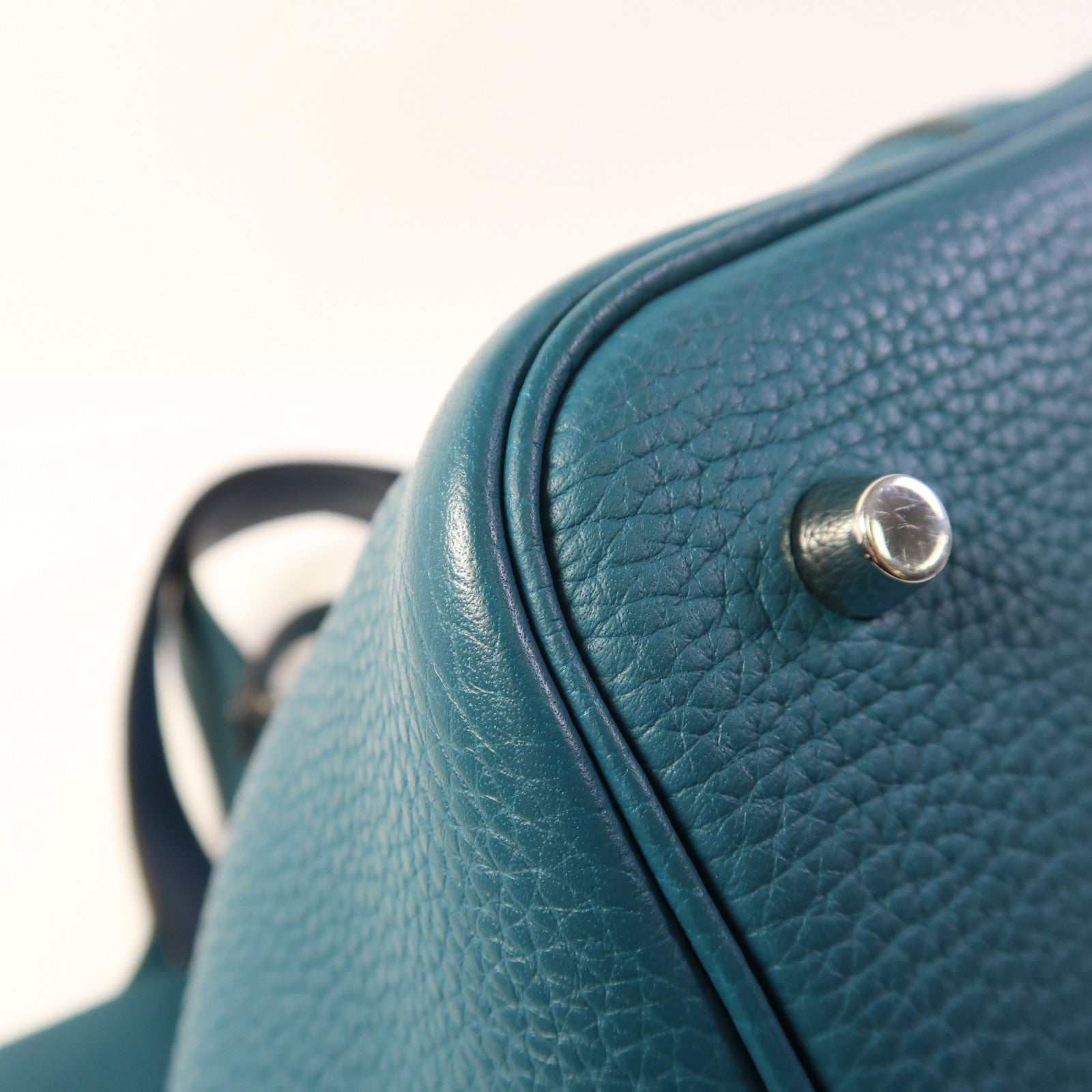 HERMES 皮革Picotin MM銀扣手挽袋Vert Bosphore