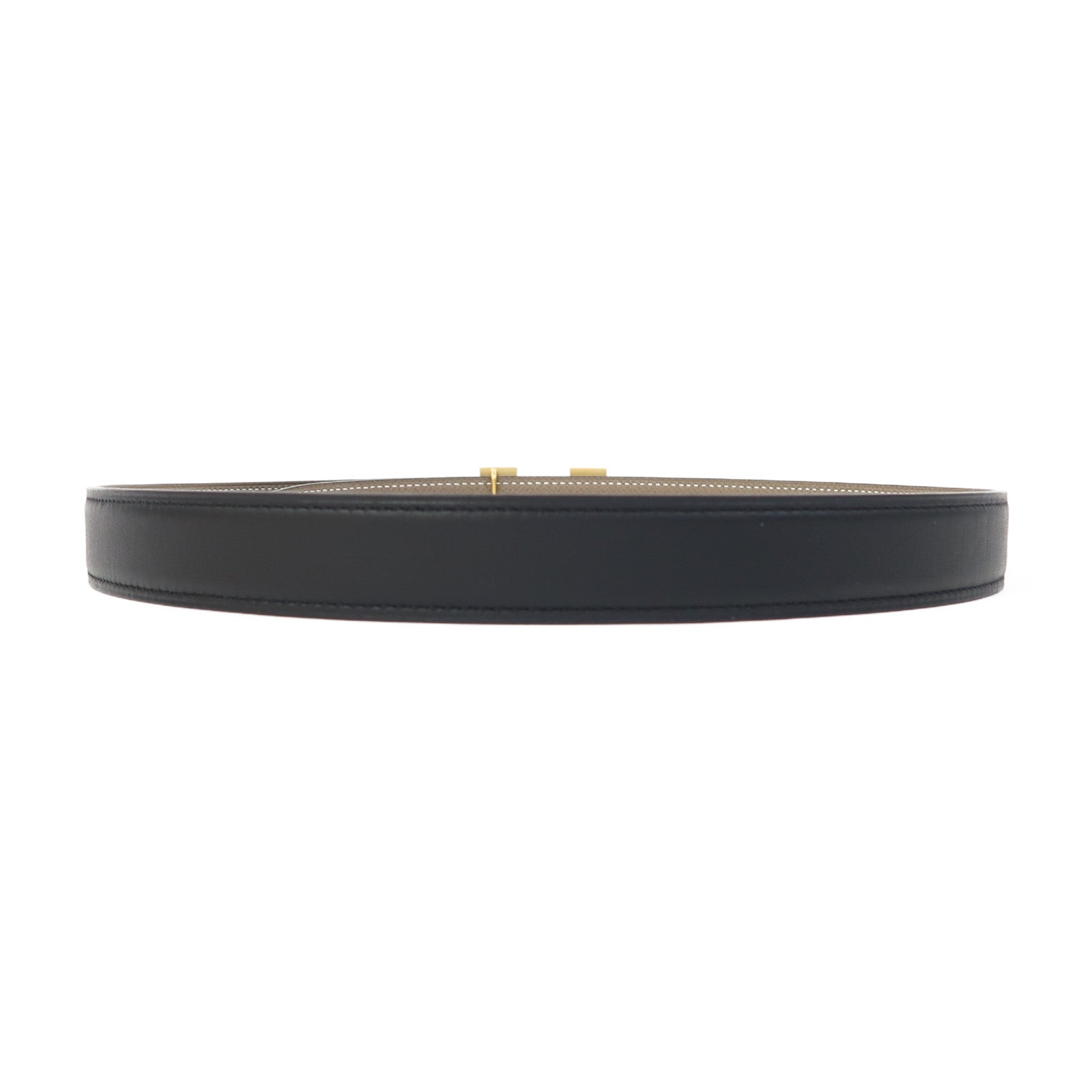 HERMES Swift皮革Reversible Leather Belt 80cm皮帶黑色/大象灰色