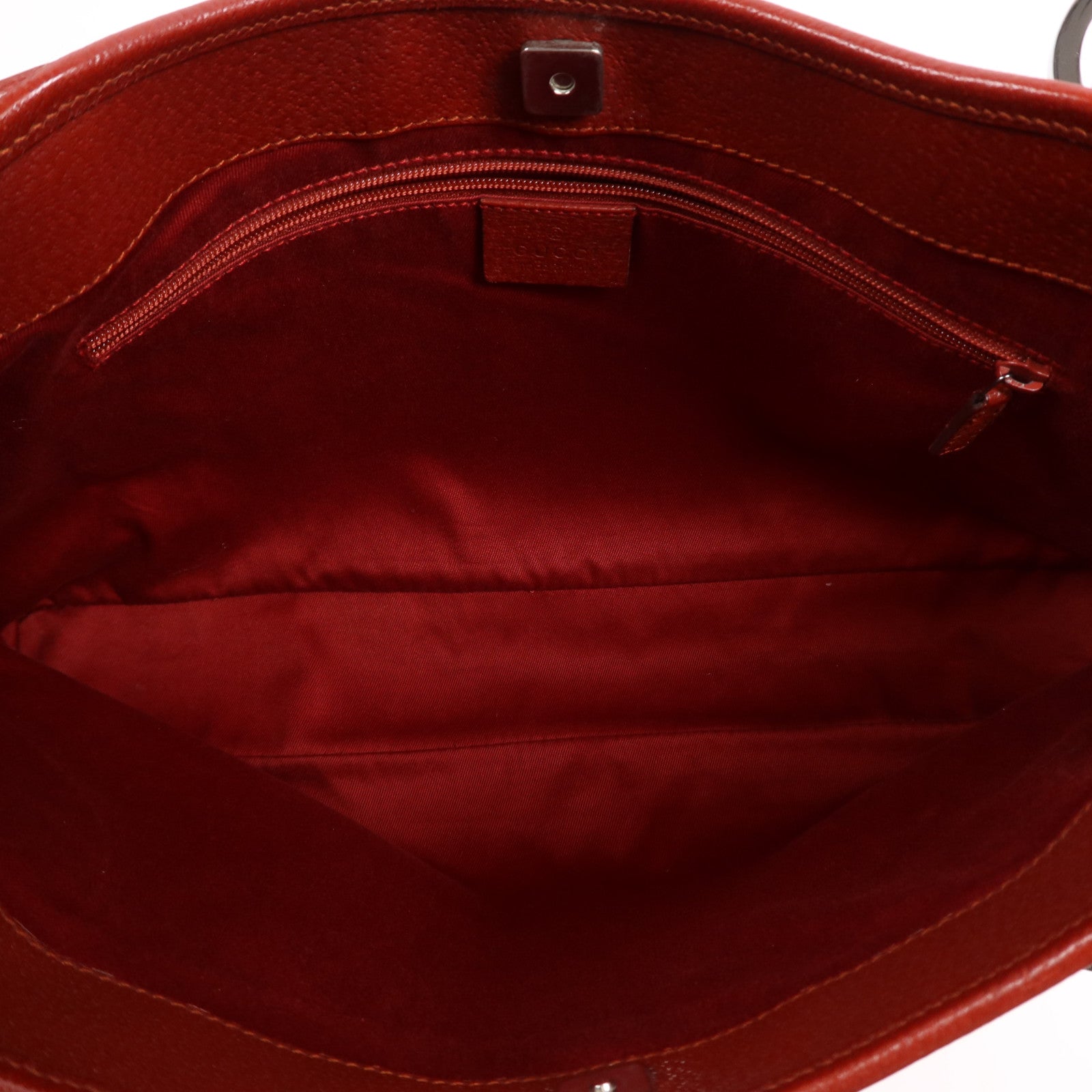GUCCI 帆布/皮革Tote Bag銀扣肩背袋