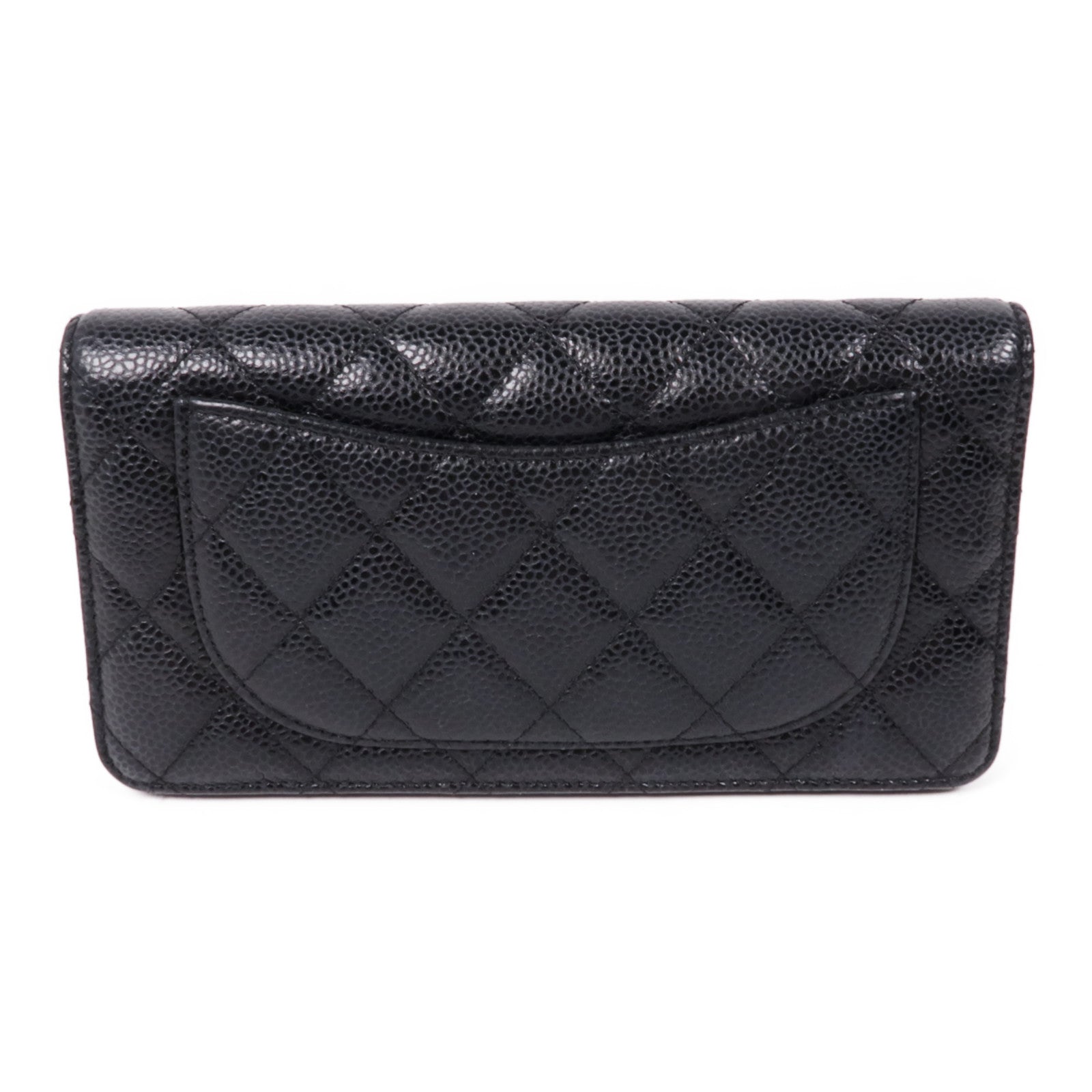 CHANEL 牛皮皮革Long Wallet銀扣長錢包
