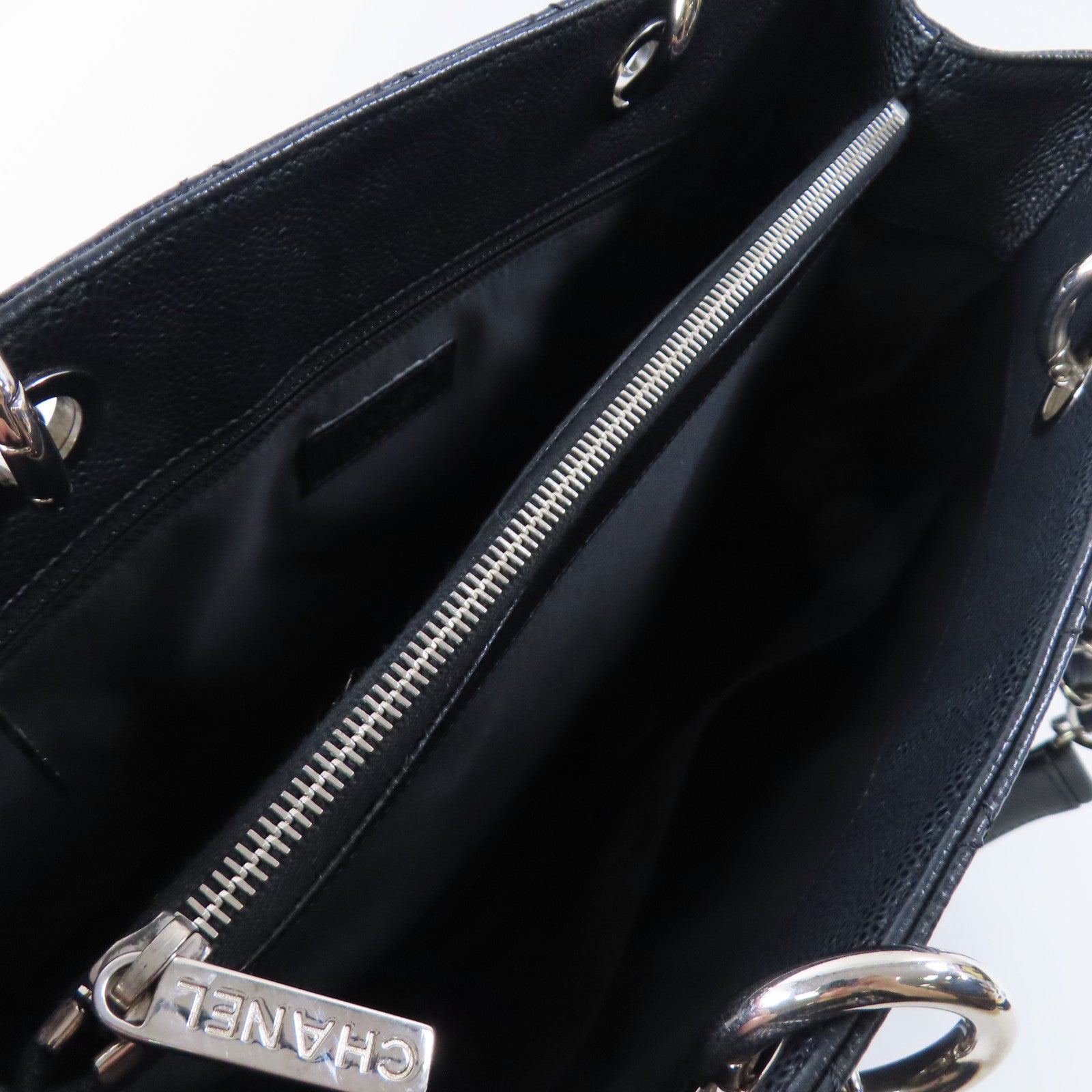 CHANEL 牛皮皮革Grand Shopping Tote銀扣肩背袋/手挽袋