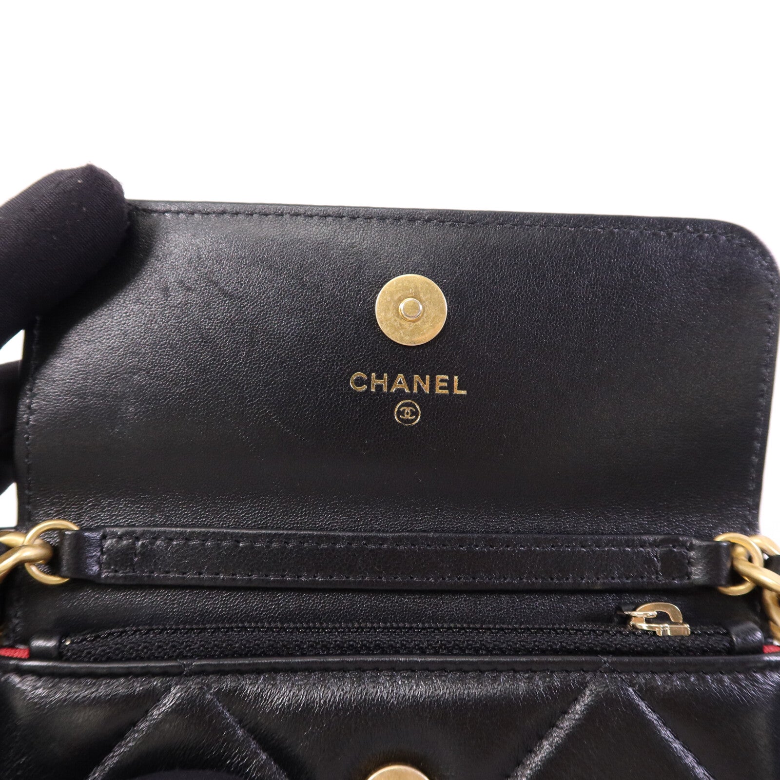 CHANEL 羊皮皮革Chanel 19 Mini鏈帶肩背袋