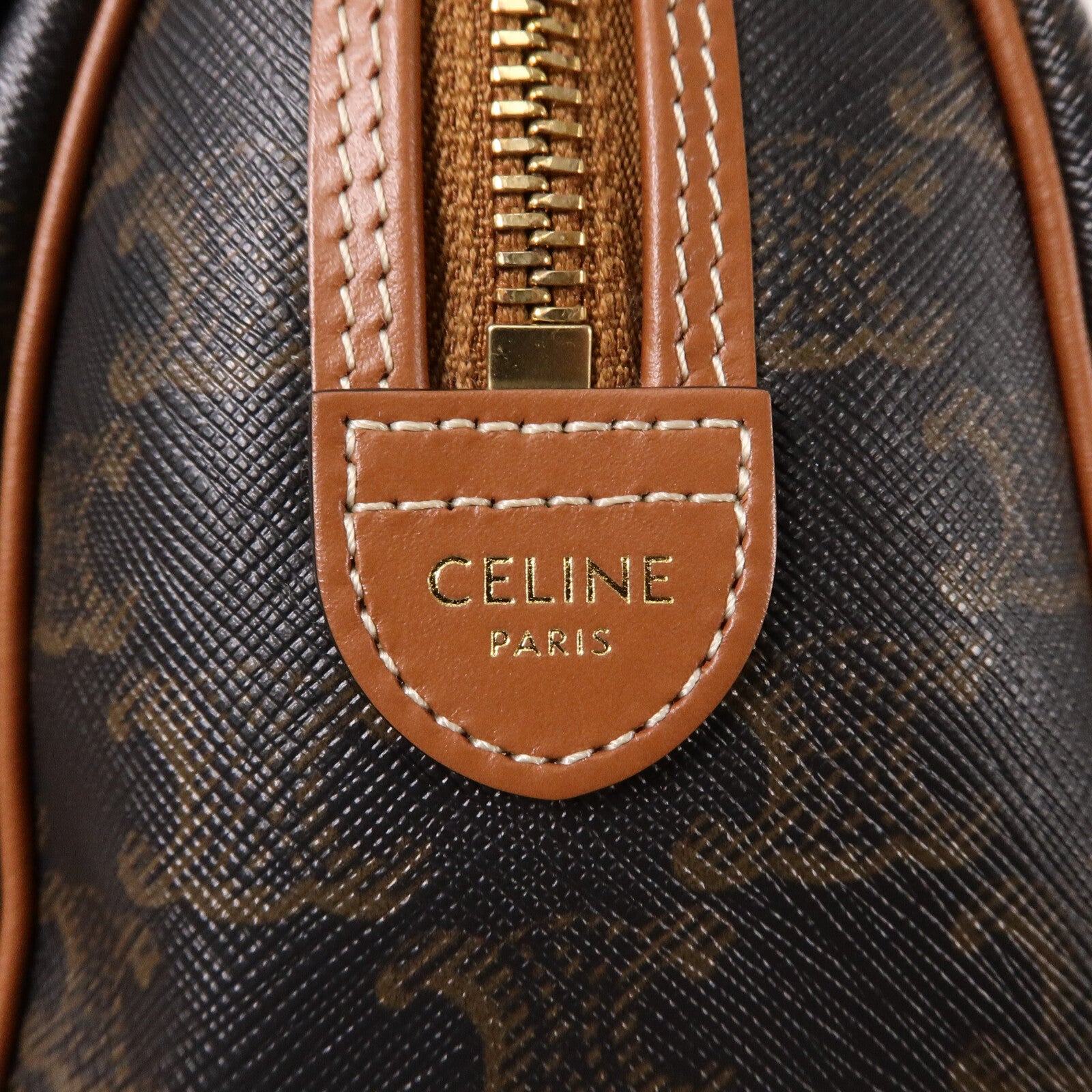 CELINE 塗層帆布Mini Boston In Triomphe手挽肩背兩用袋