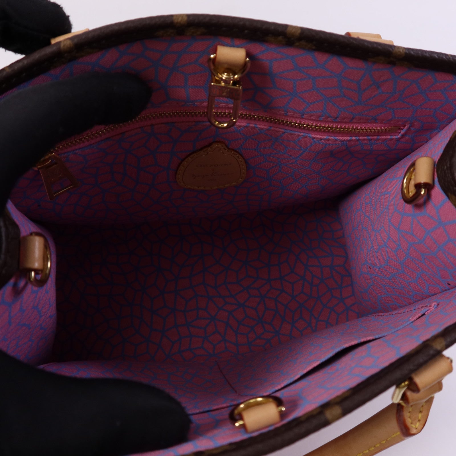 LOUIS VUITTON Monogram LVxYayoi Kusama On The Go PM金扣手挽肩背兩用袋