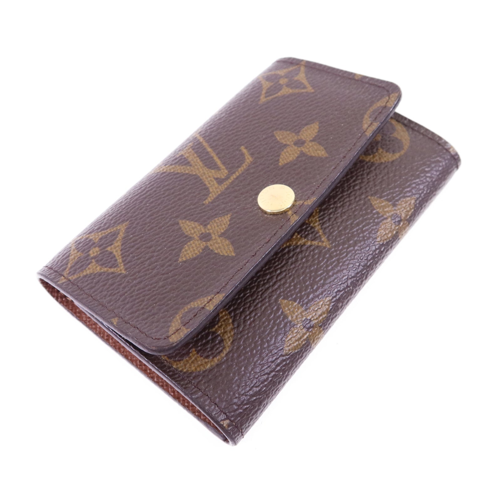 LOUIS VUITTON Monogram 6 Key Holder金扣鎖匙包棕色