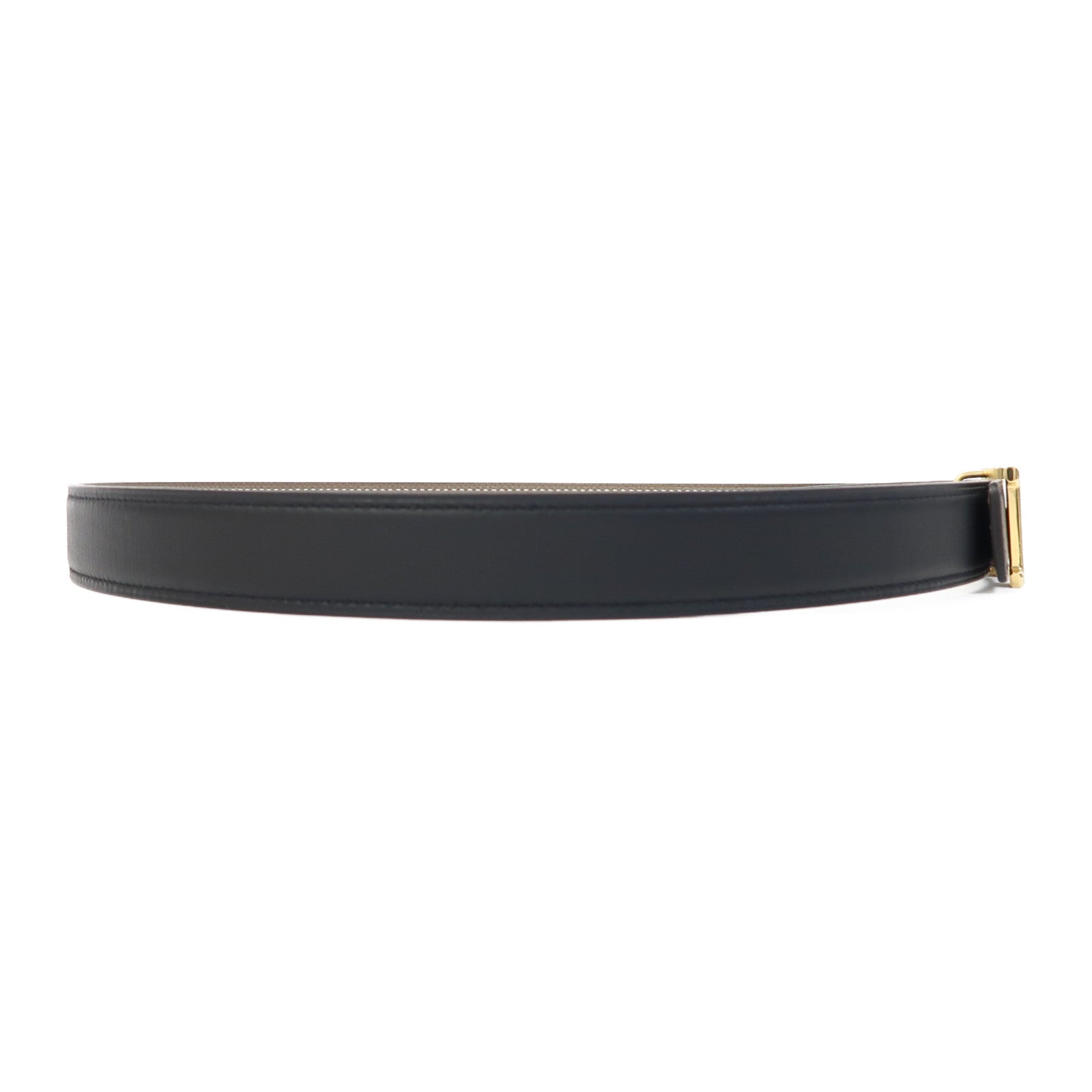 HERMES Swift皮革Reversible Leather Belt 80cm皮帶黑色/大象灰色