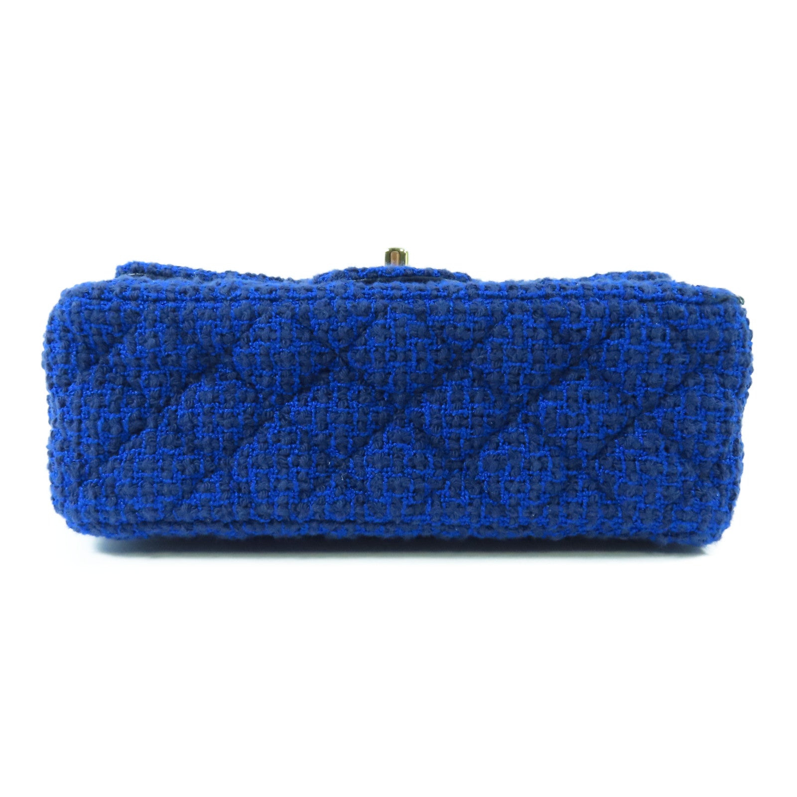CHANEL CC GHW Mini Classic 20 Chain Shoulder Bag Tweed Blue