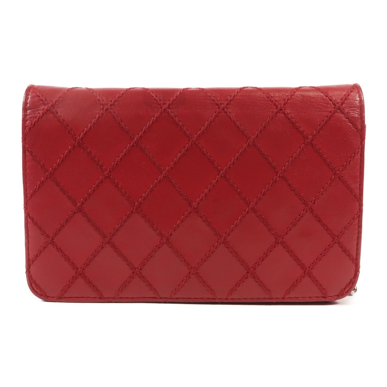 CHANEL 【激減優惠】羊皮皮革WOC Wallet On Chain銀扣鏈帶肩背袋