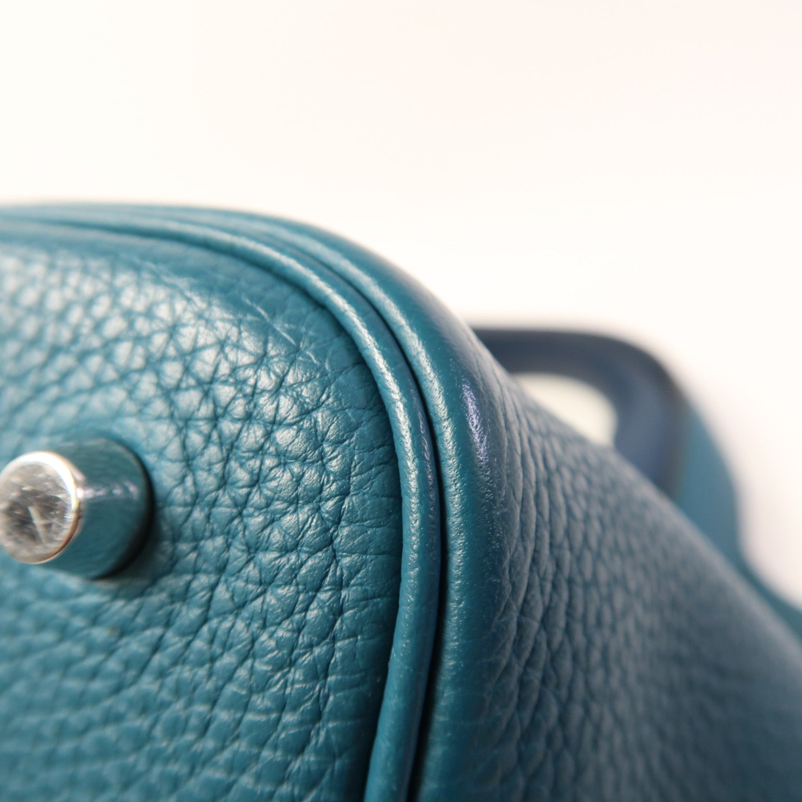 HERMES 皮革Picotin MM銀扣手挽袋Vert Bosphore