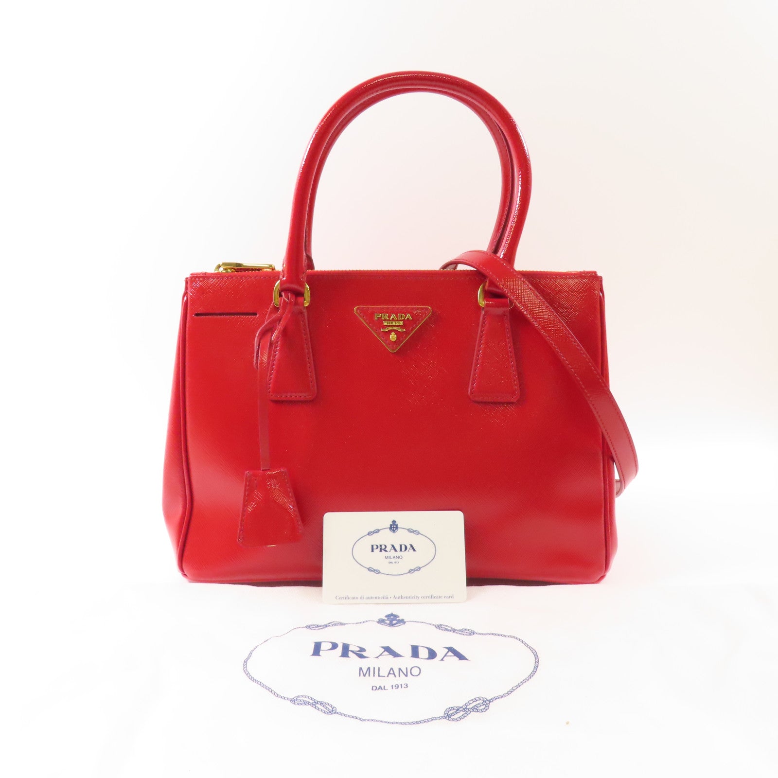 PRADA Saffiano皮革2 Way Shoulder Bag金扣手挽肩背兩用袋