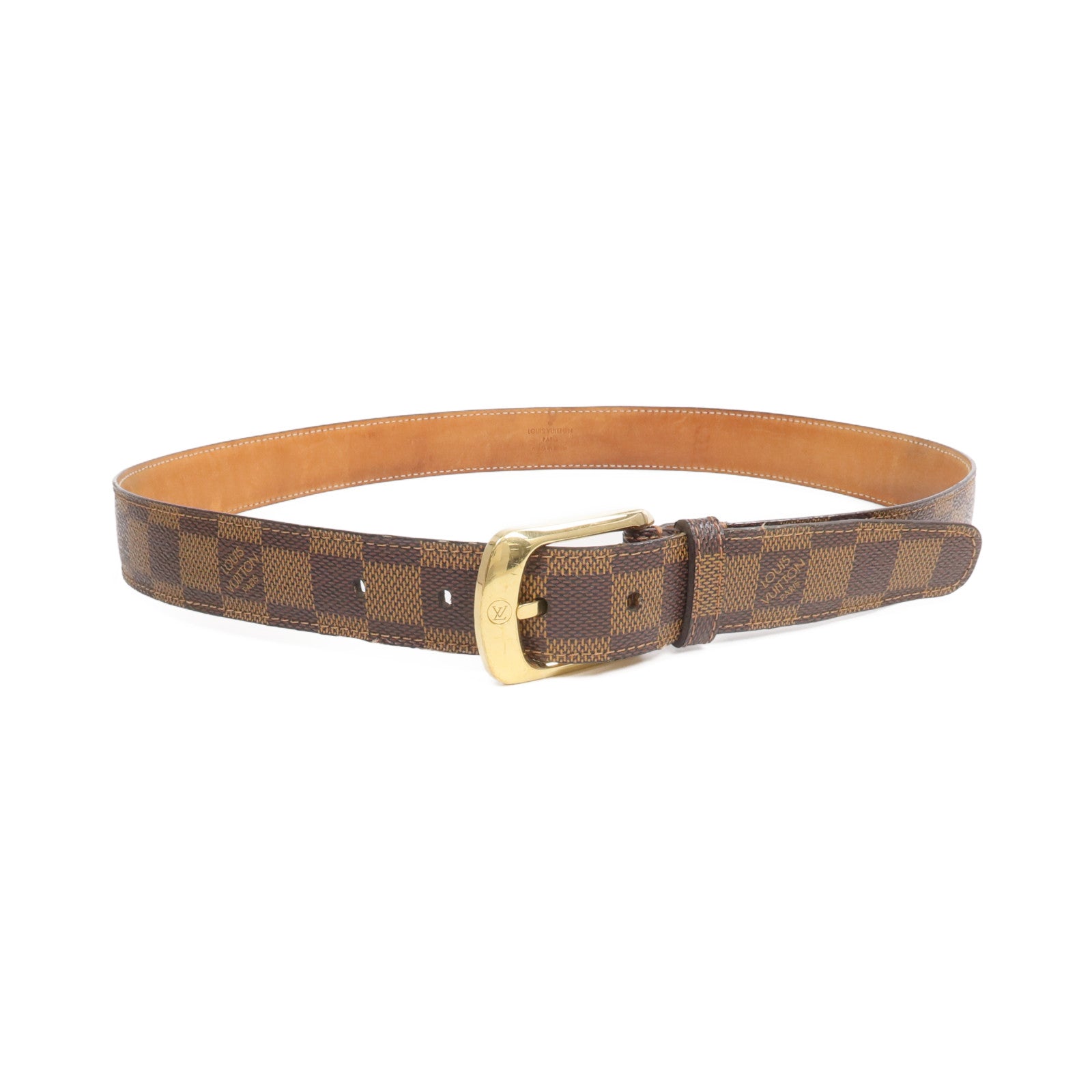LOUIS VUITTON 【激減優惠】Damier Ceinture Ellipse金扣皮帶