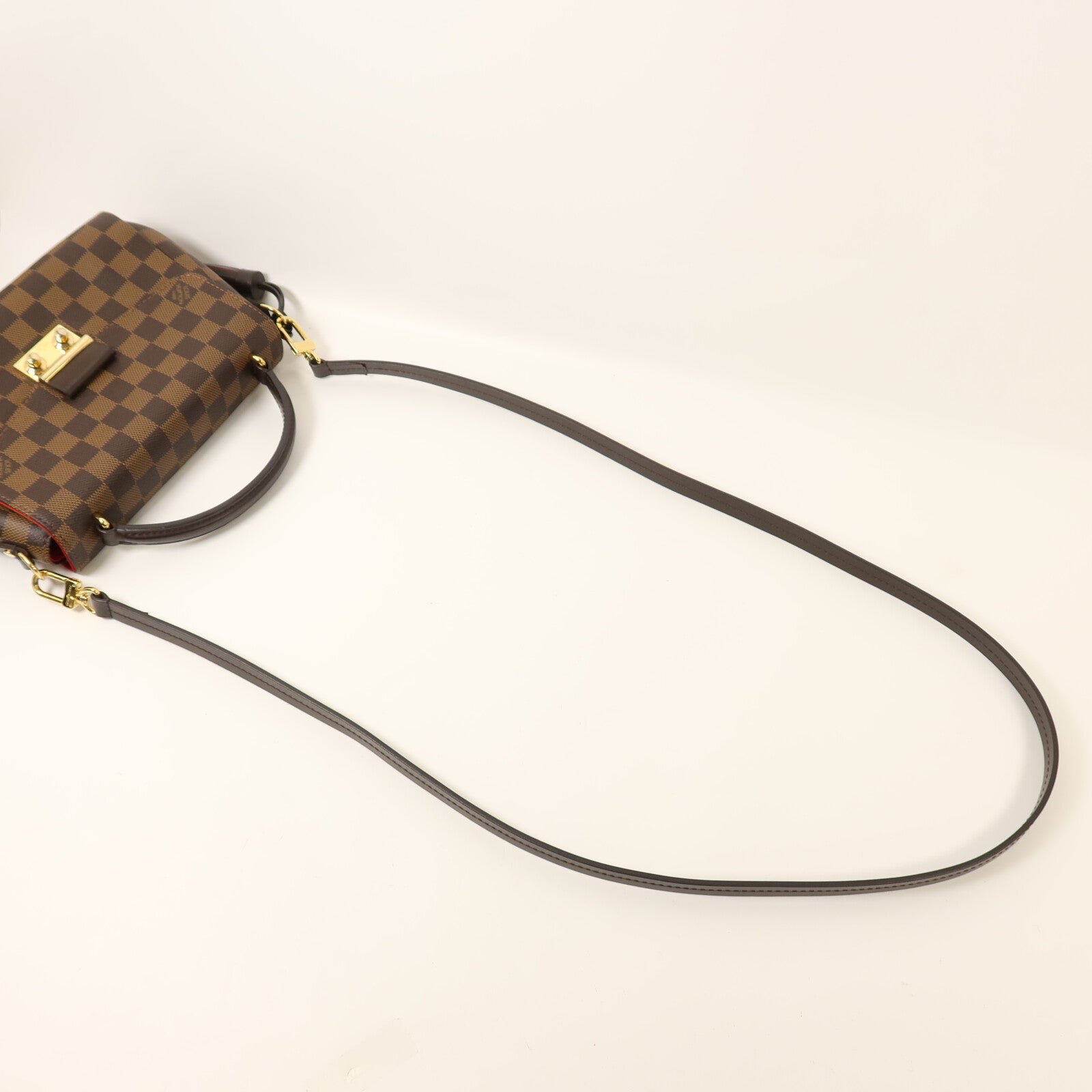 LOUIS VUITTON Damier Croisette金扣手挽肩背兩用袋