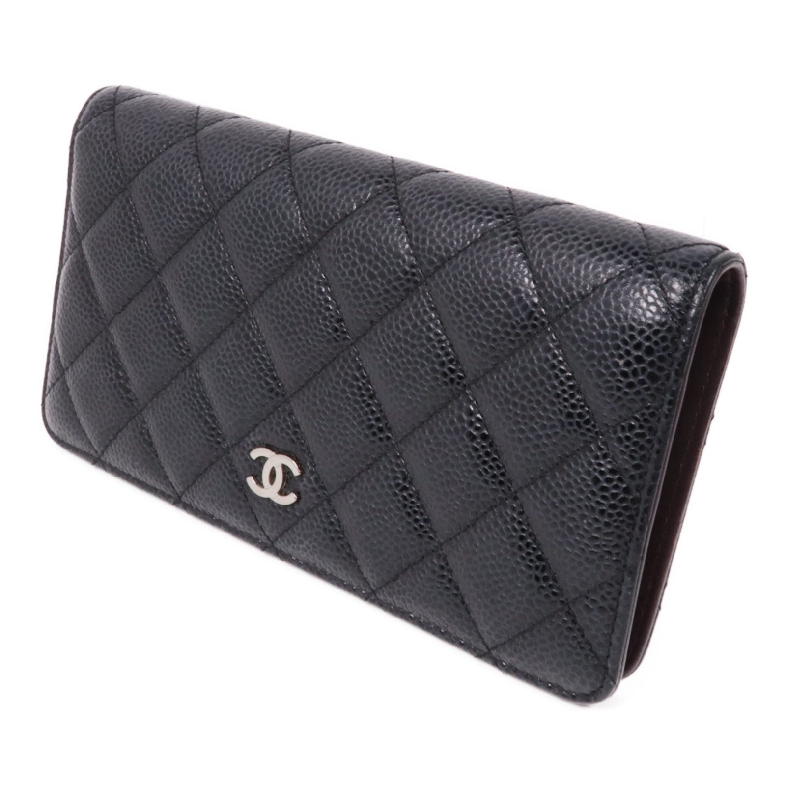CHANEL 牛皮皮革Long Wallet銀扣長錢包