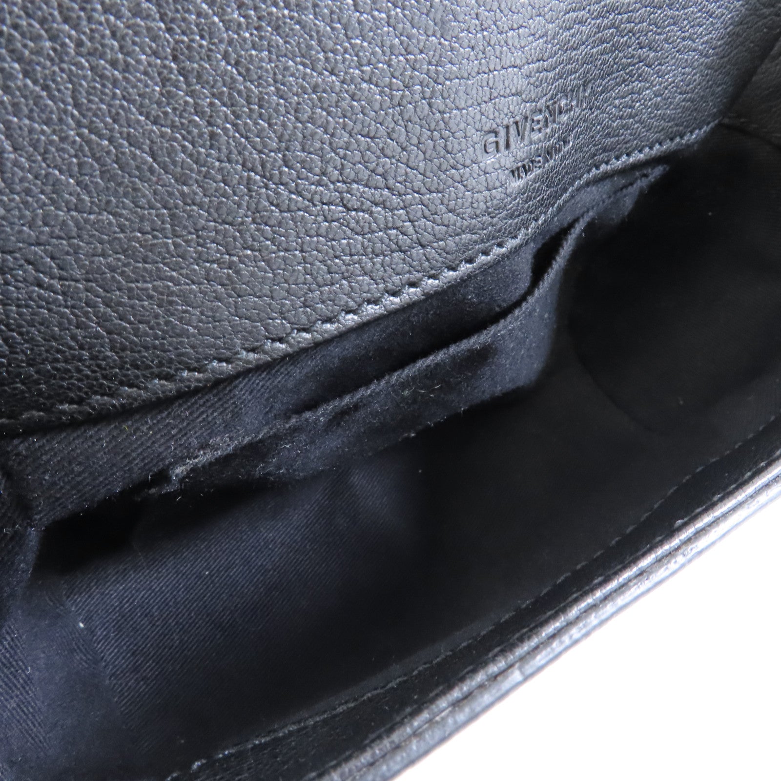 GIVENCHY 【激減優惠】山羊皮皮革Obsedia Crossbody Bag銀扣肩背袋黑色