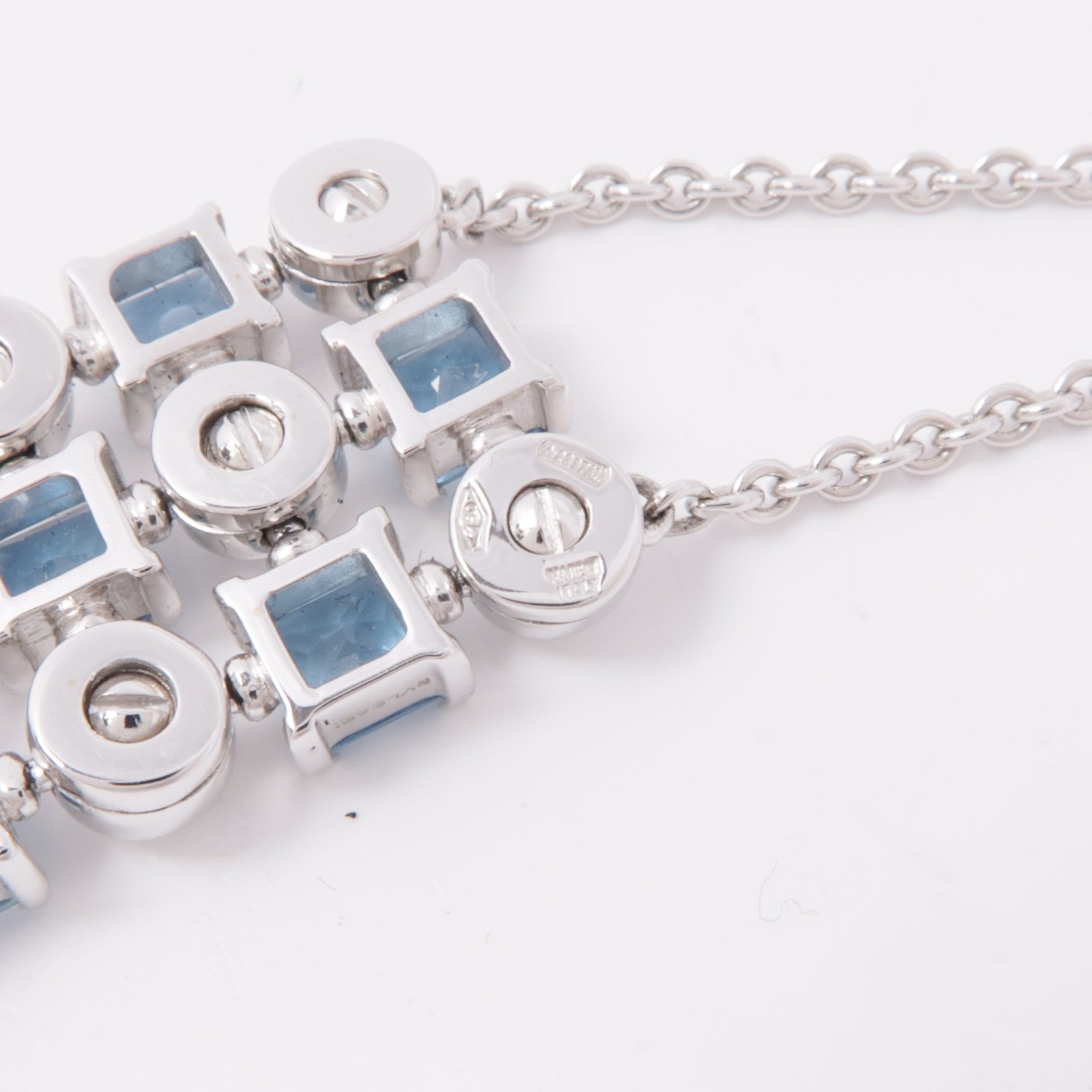 BVLGARI 18K白金Lucia Topaz Diamond Necklace藍色托帕石/鑽石項鍊