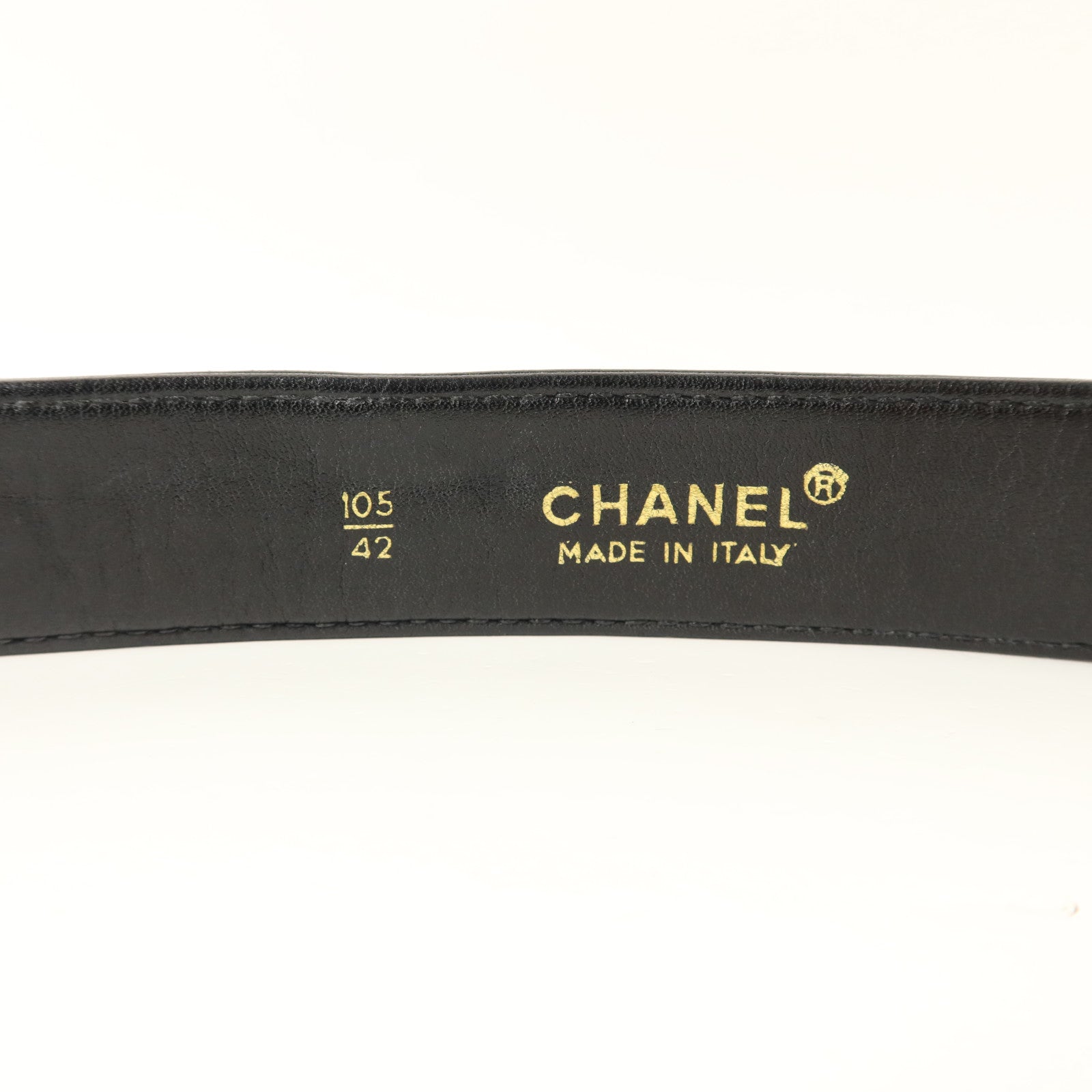 CHANEL 牛皮皮革Vintage Belt皮帶