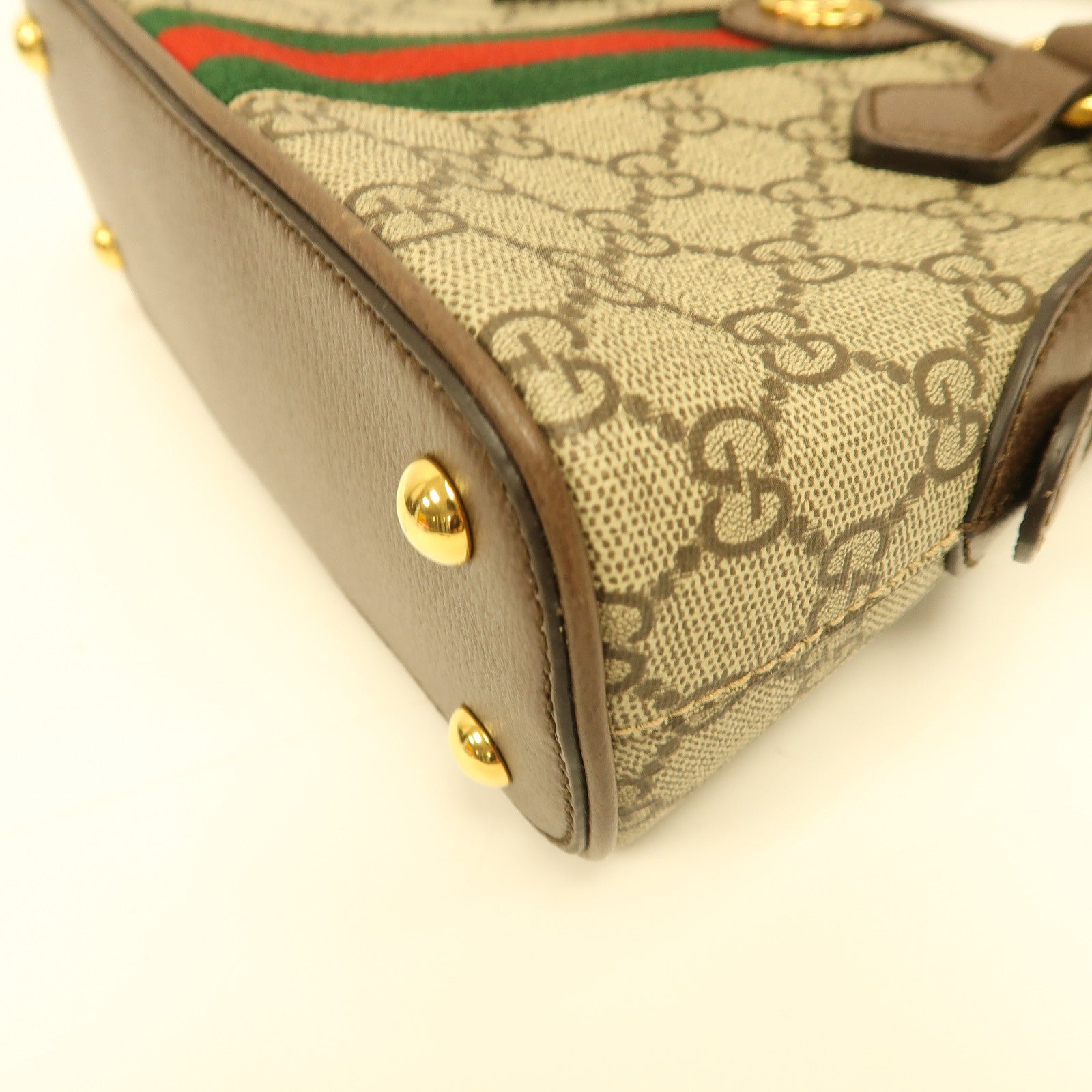 GUCCI 【激減優惠】塗層帆布Ophidia GG金扣手挽肩背兩用袋啡色
