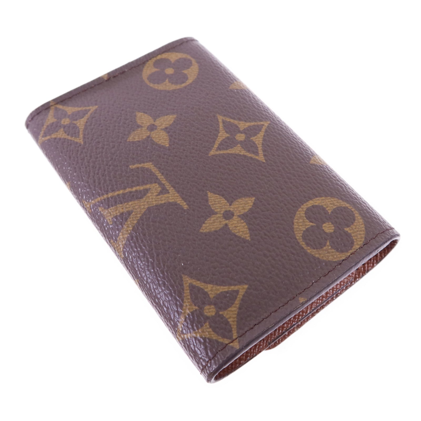 LOUIS VUITTON Monogram 6 Key Holder金扣鎖匙包棕色