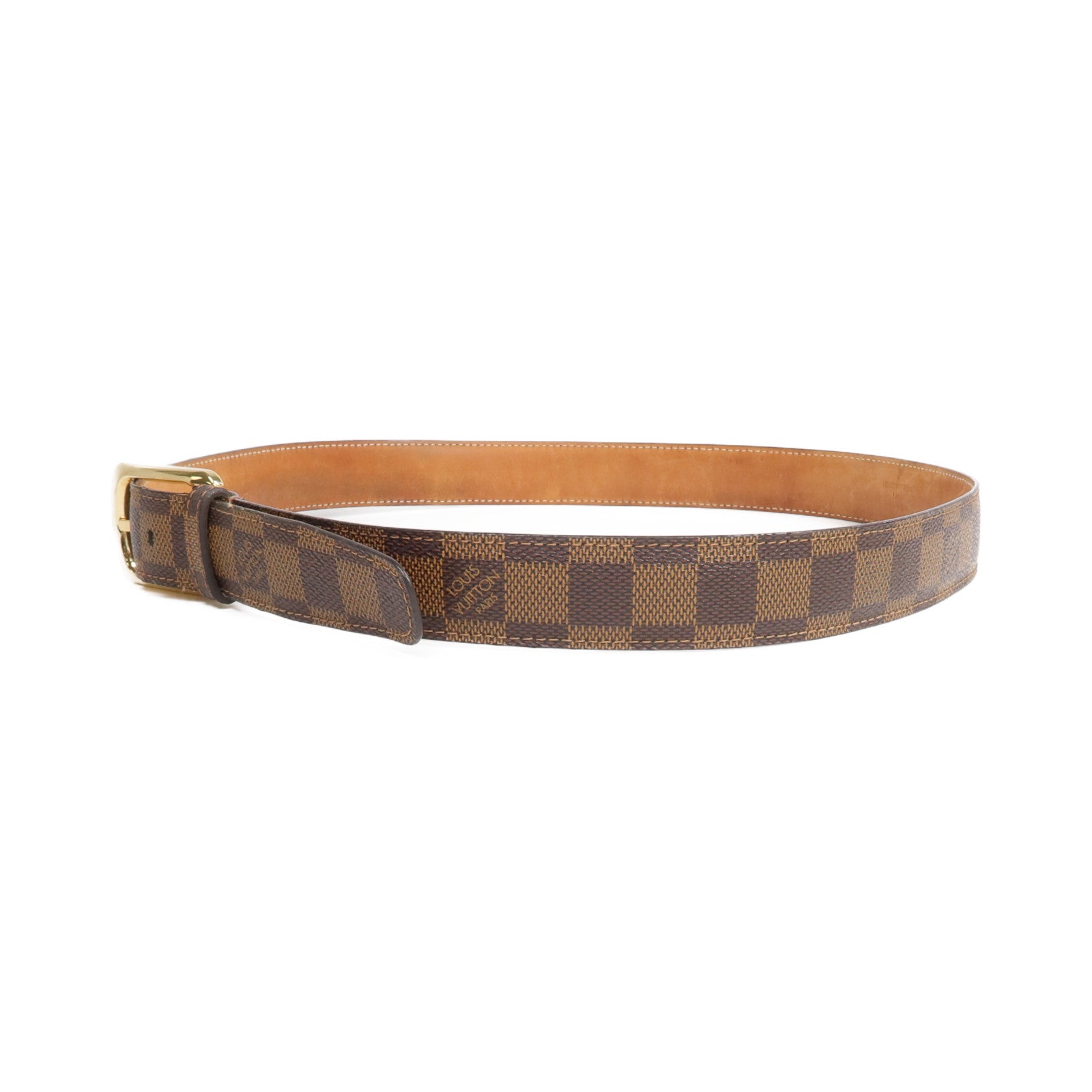 LOUIS VUITTON 【激減優惠】Damier Ceinture Ellipse金扣皮帶