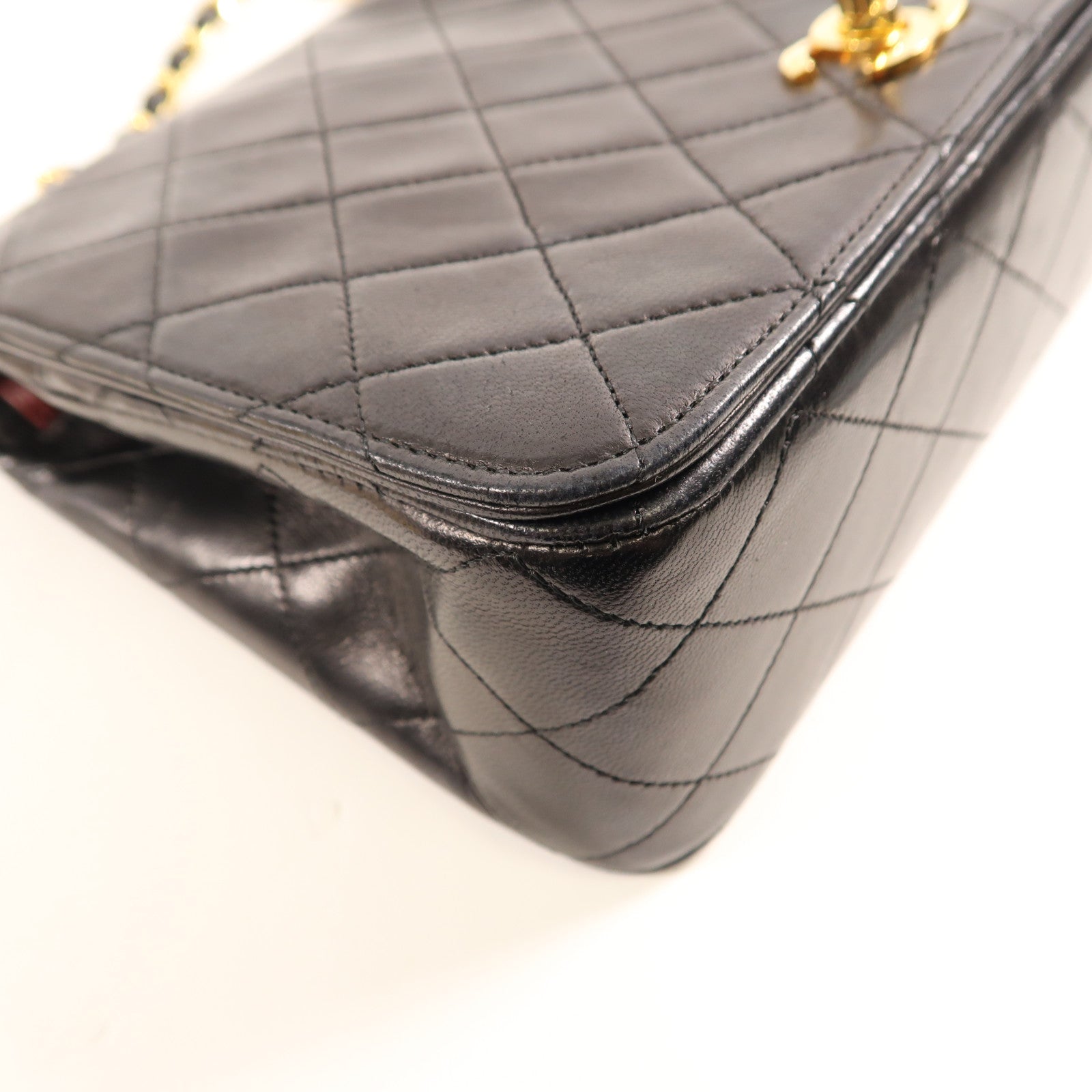 CHANEL 羊皮皮革Chain Shoulder Bag金扣鏈帶肩背袋