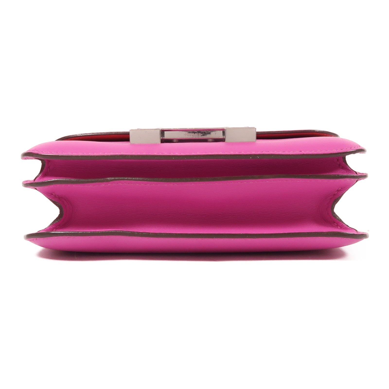 HERMES【激減優惠】 Swift皮革Constance Mini銀扣肩背袋紫色