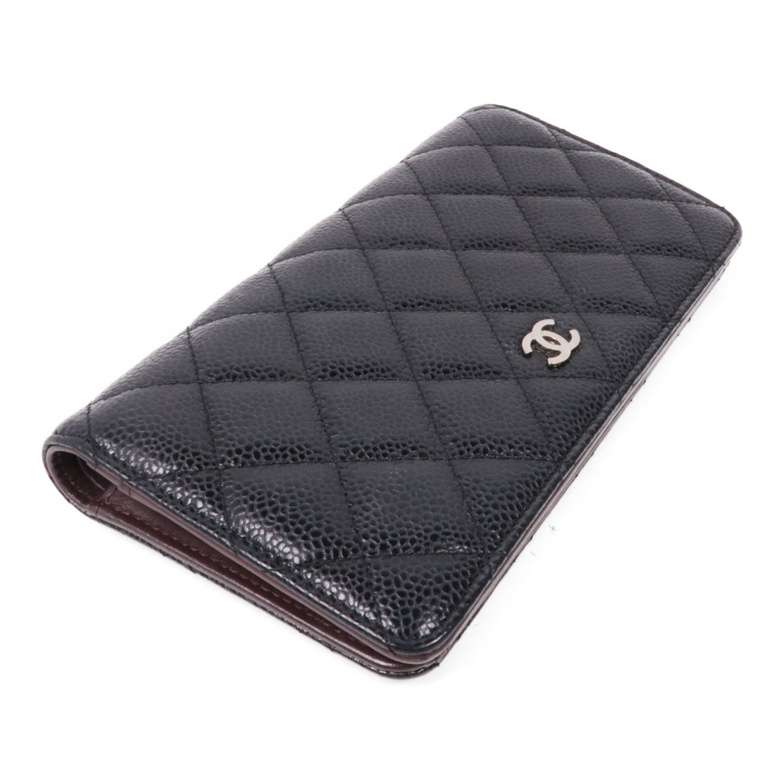 CHANEL 牛皮皮革Long Wallet銀扣長錢包