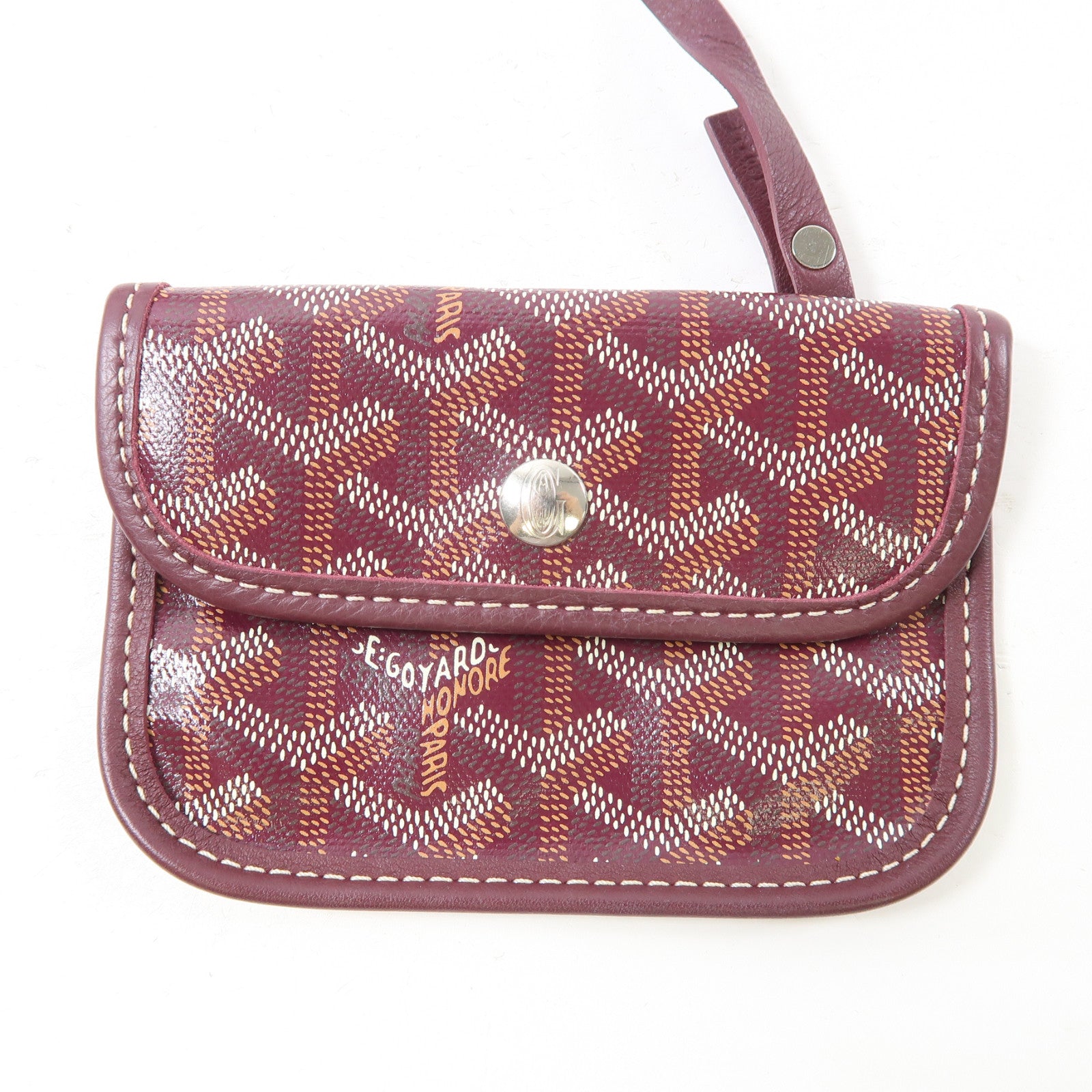 GOYARD 塗層帆布Anjou銀扣手挽袋紅色