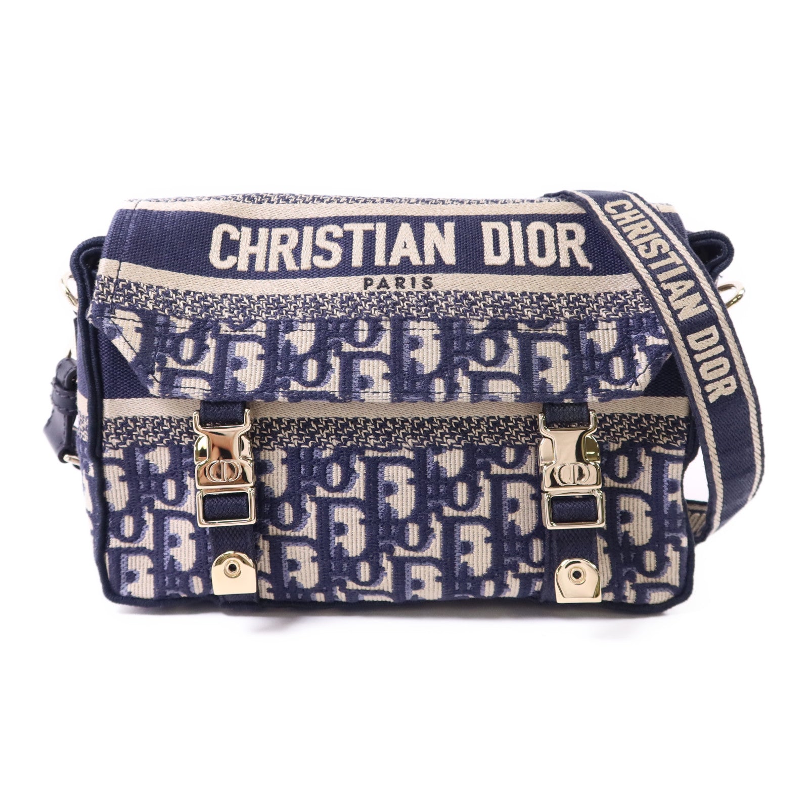 Dior 帆布Diorcamp銀扣肩背袋