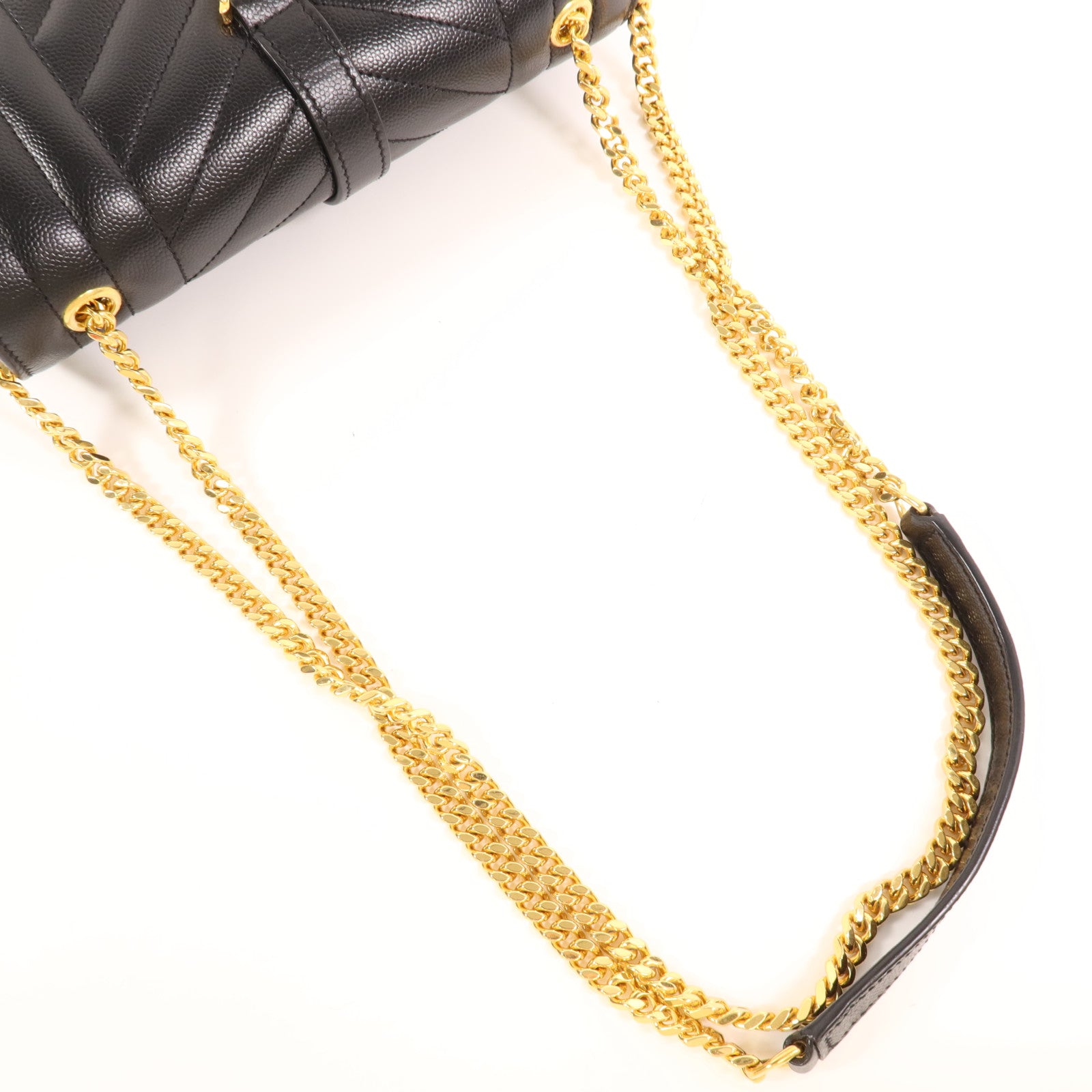 SAINT LAURENT 牛皮皮革Small Envelope金扣鏈帶肩背袋