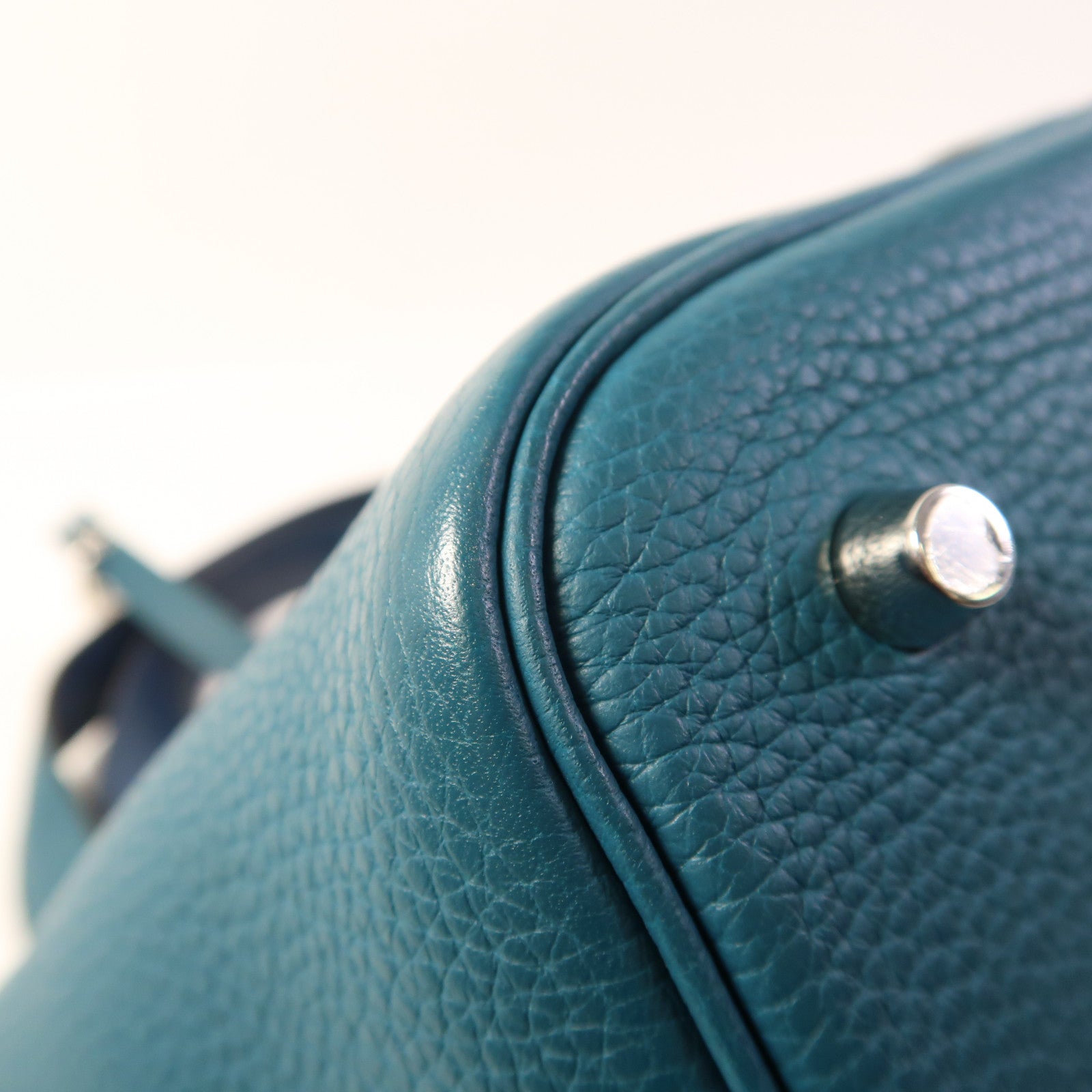 HERMES 皮革Picotin MM銀扣手挽袋Vert Bosphore