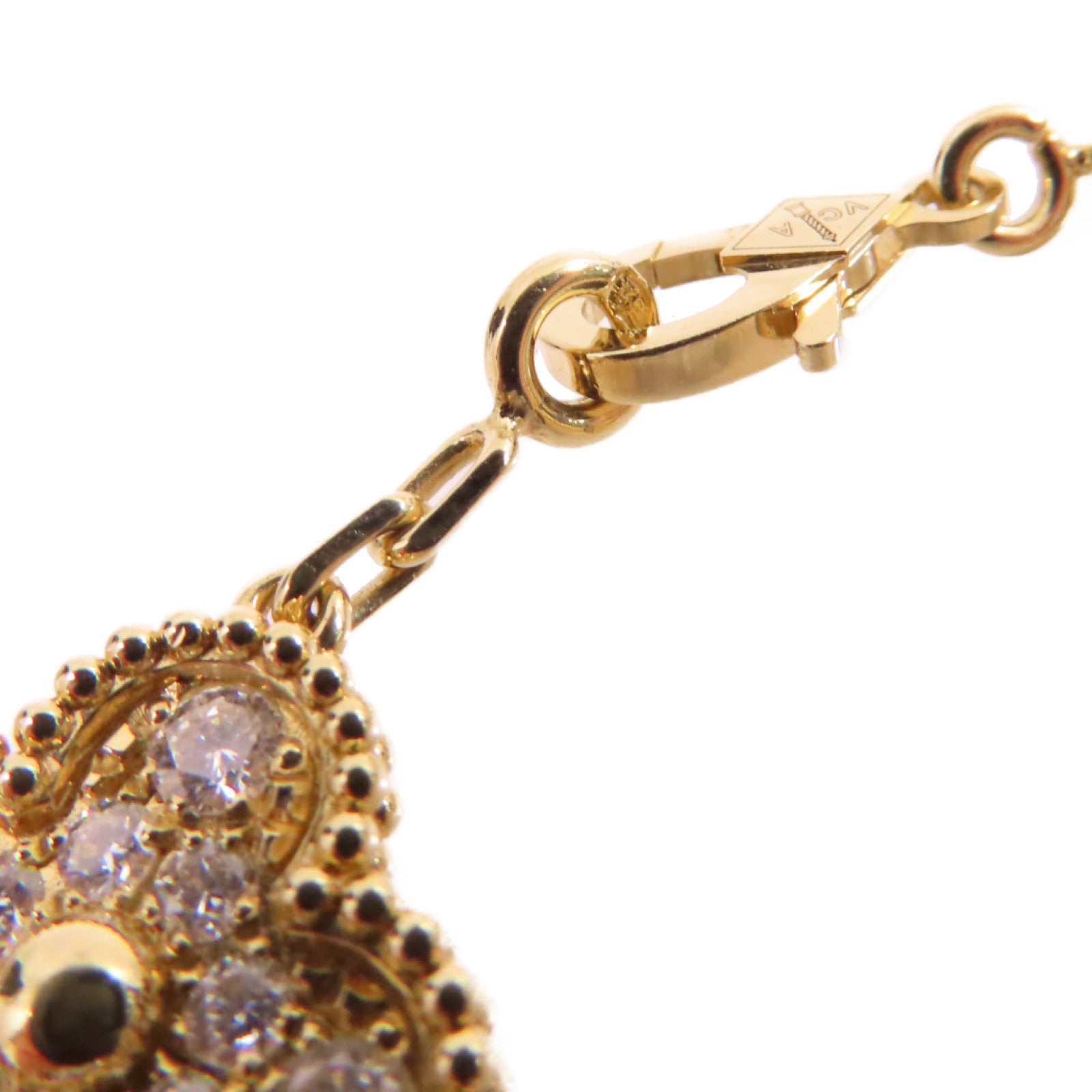 Van Cleef & Arpels 【激減優惠】18K黃金/2.42ct鑽石Vintage Alhambra 5 Motifs Bracelet手鏈