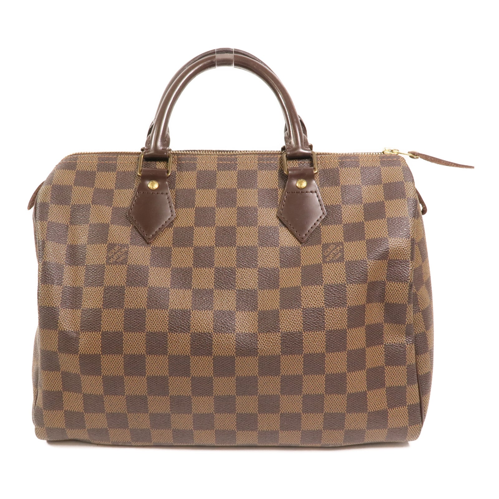 LOUIS VUITTON Damier Speedy 30金扣手挽袋