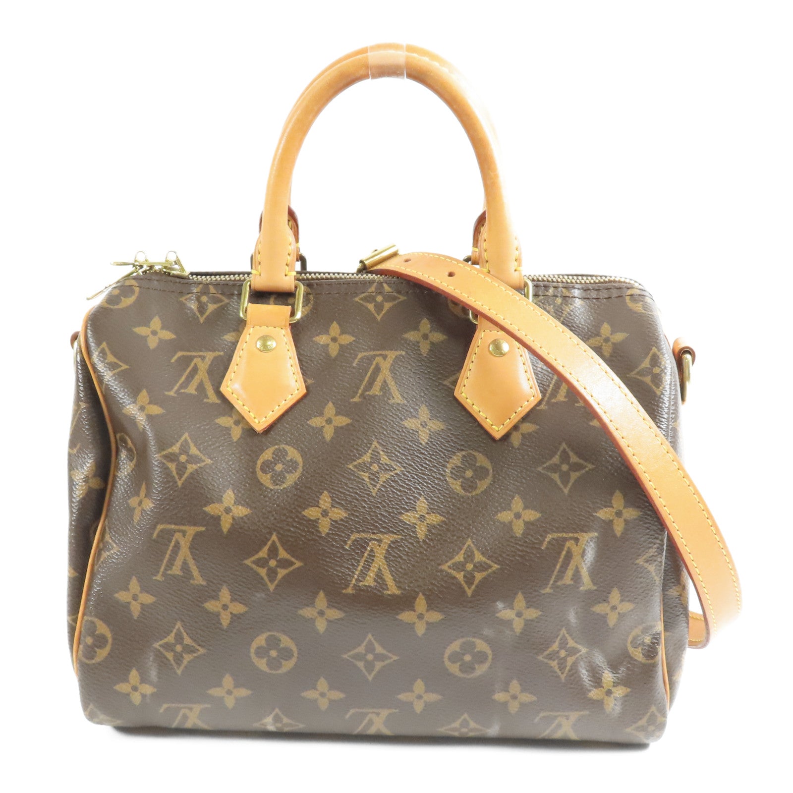 LOUIS VUITTON Monogram Speedy Bandouliere 25金扣手挽肩背兩用袋