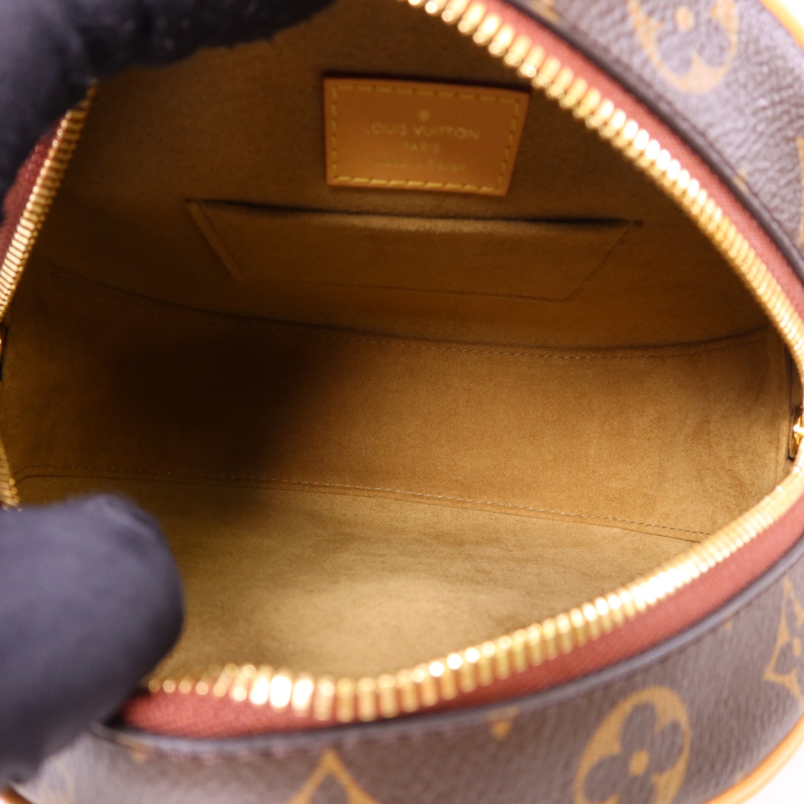 LOUIS VUITTON Monogram Boite Chapeau Souple金扣肩背袋棕色