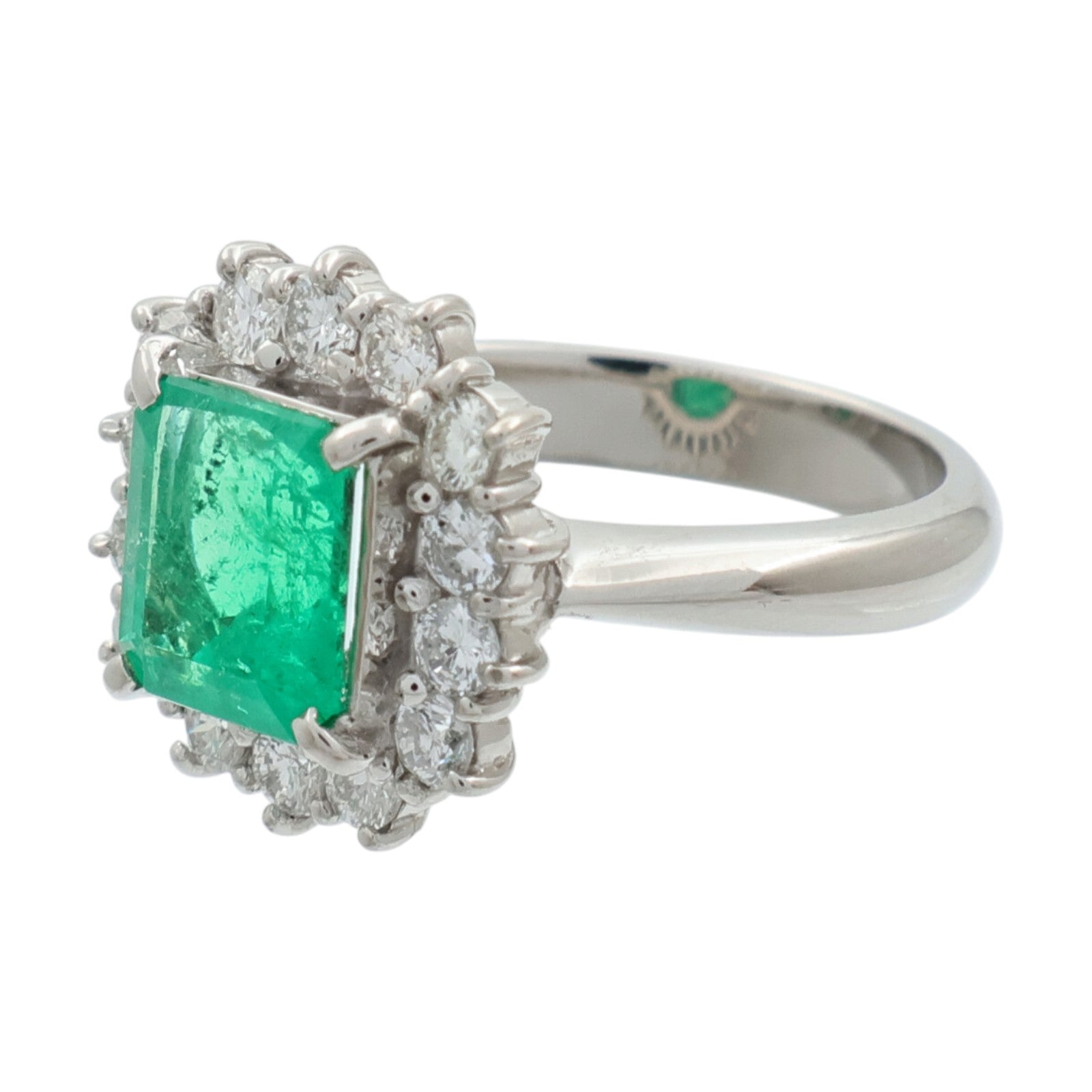 JEWELRY PT900鉑金/綠寶石Emerald鑽石戒指